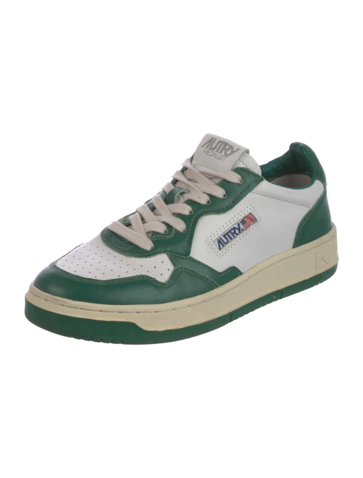 Autry Leather Colorblock Pattern Sneakers