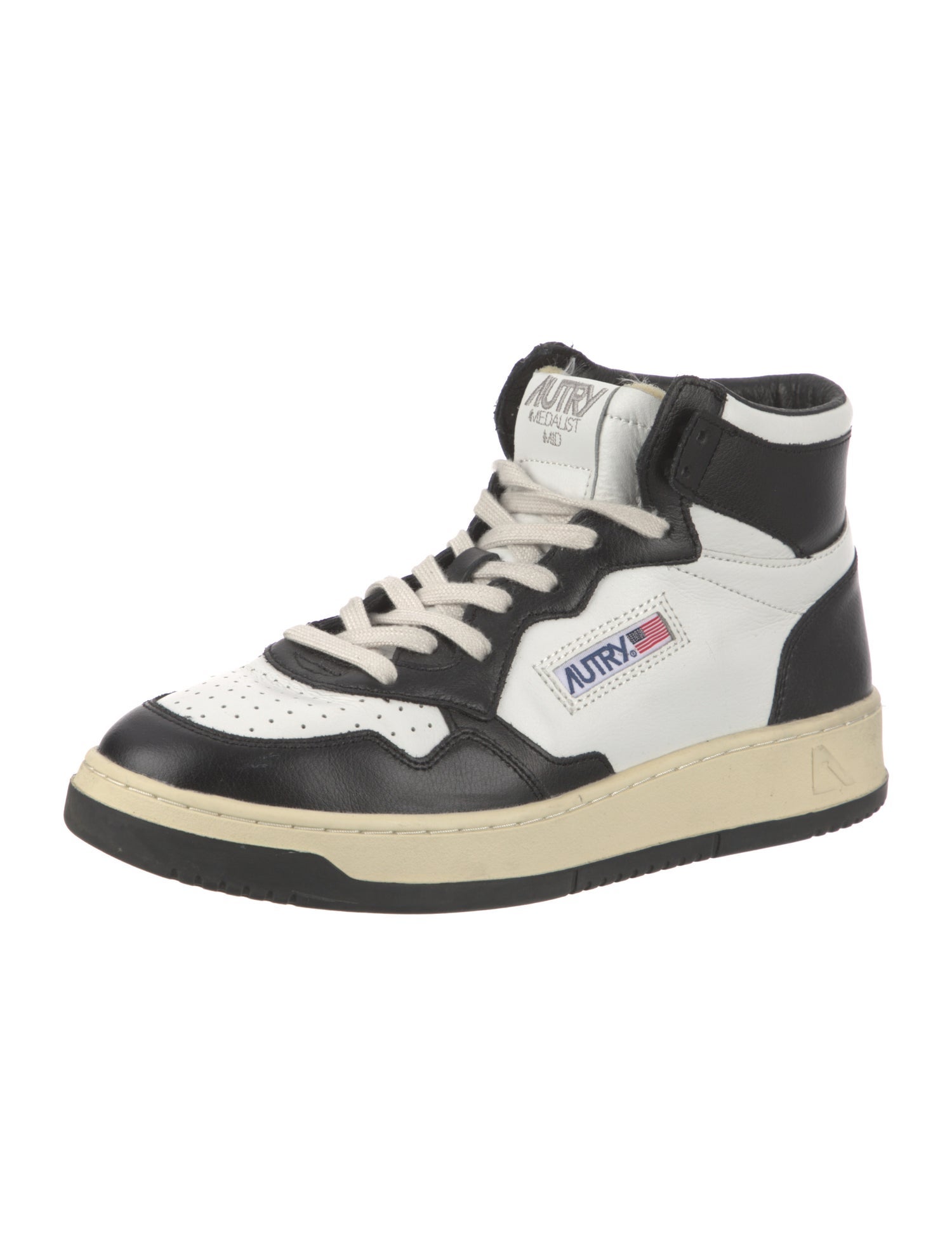 Autry Leather Colorblock Pattern Sneakers