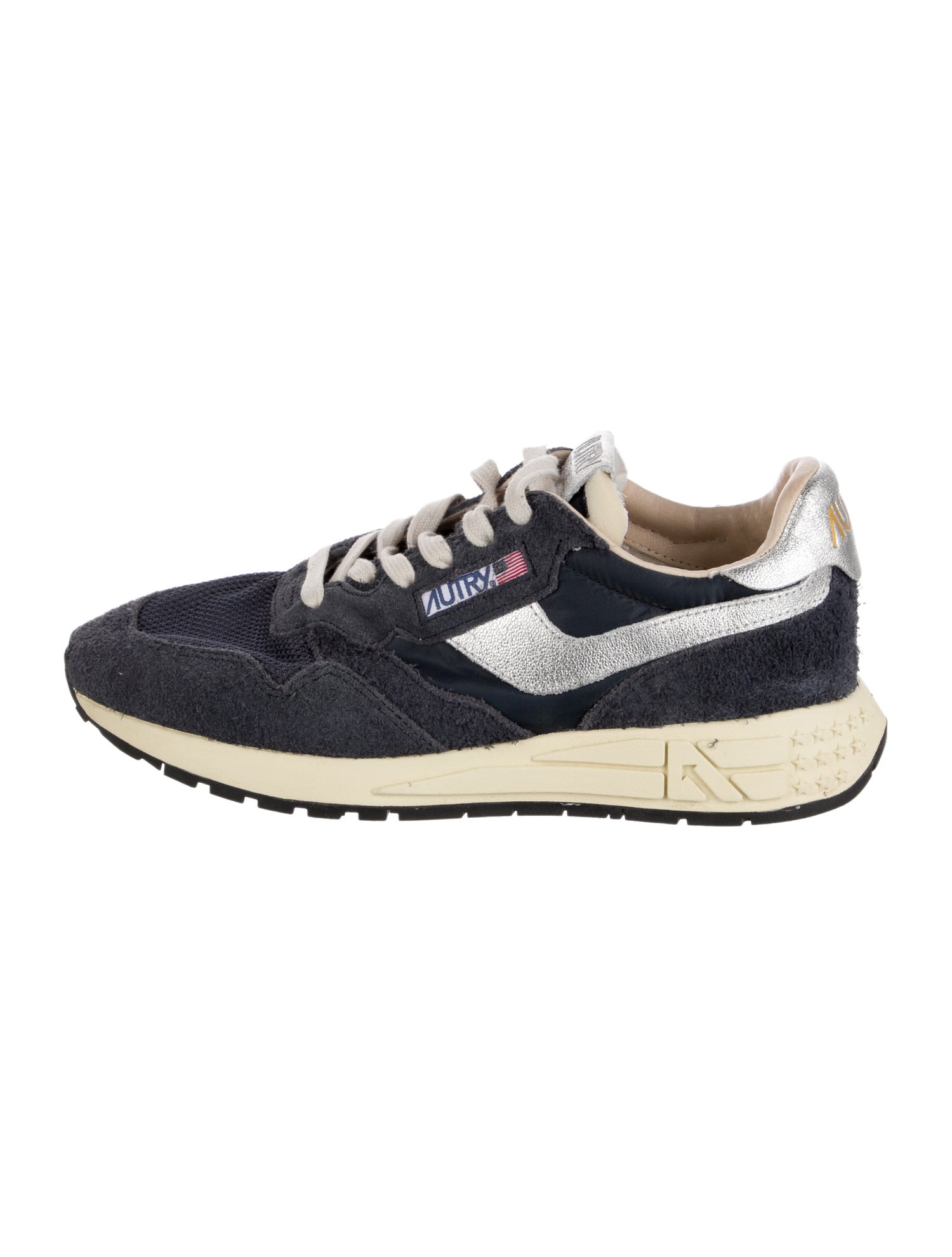 Autry Suede Colorblock Pattern Athletic Sneakers