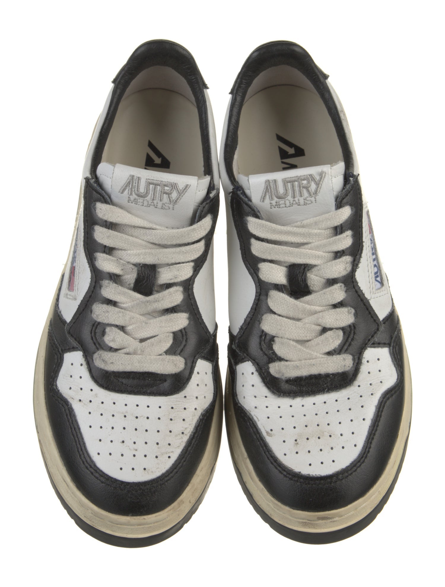 Autry Leather Colorblock Pattern Sneakers