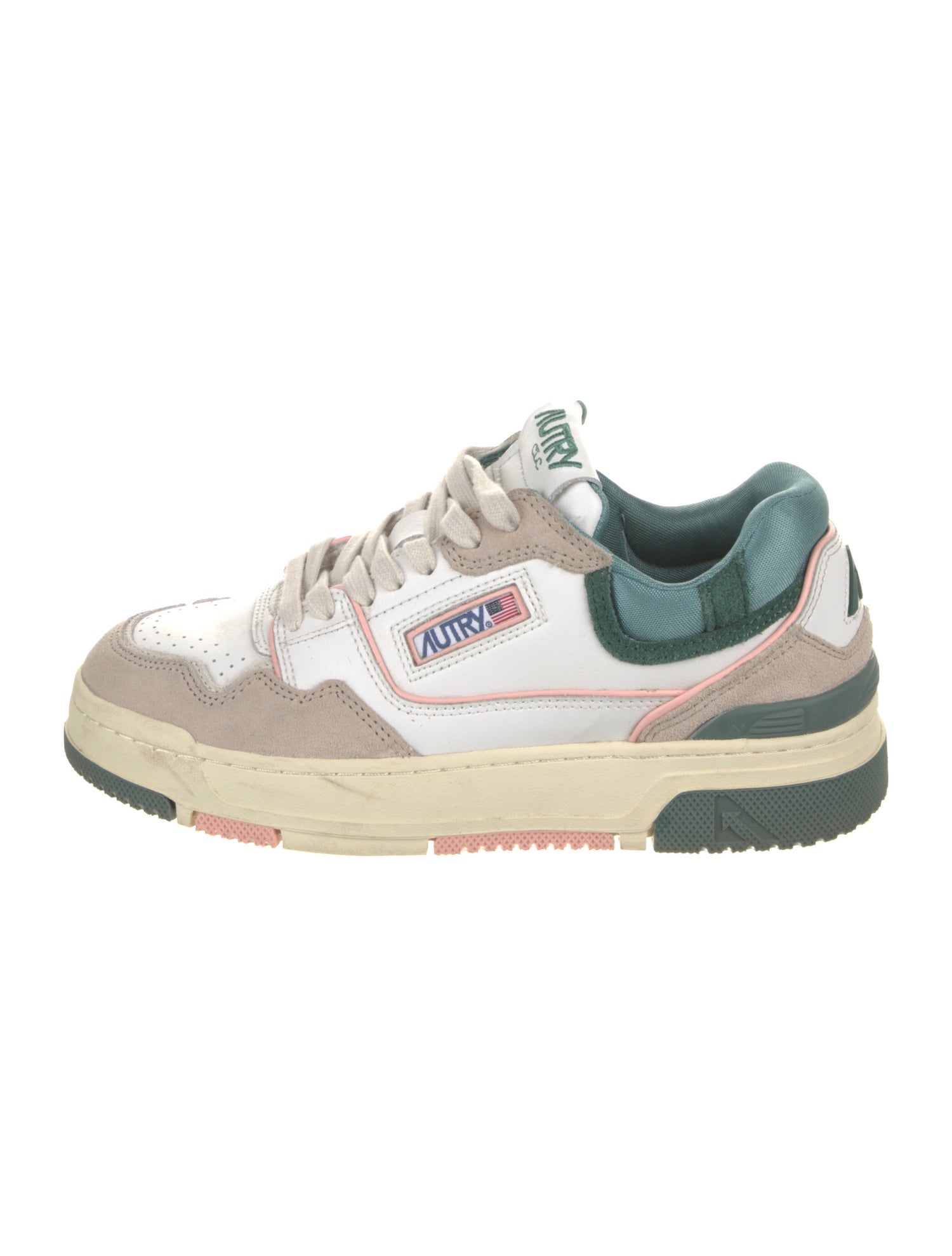 Autry Leather Colorblock Pattern Sneakers