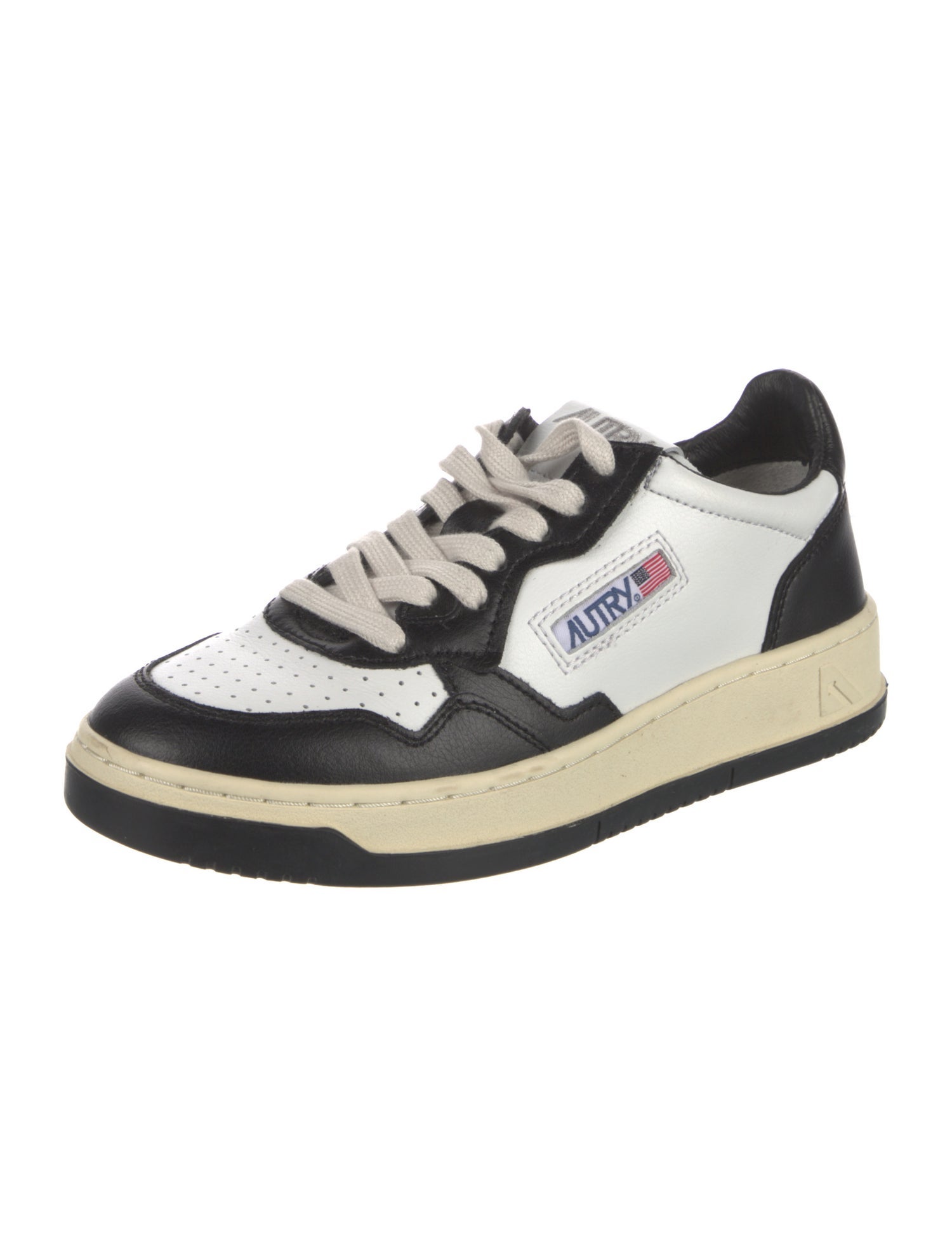 Autry Leather Colorblock Pattern Sneakers