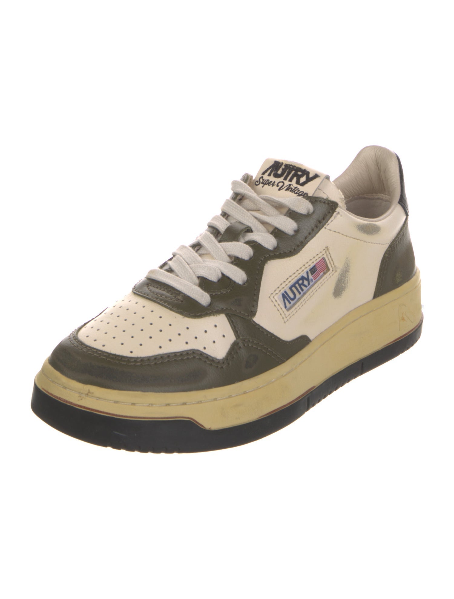 Autry Leather Colorblock Pattern Sneakers