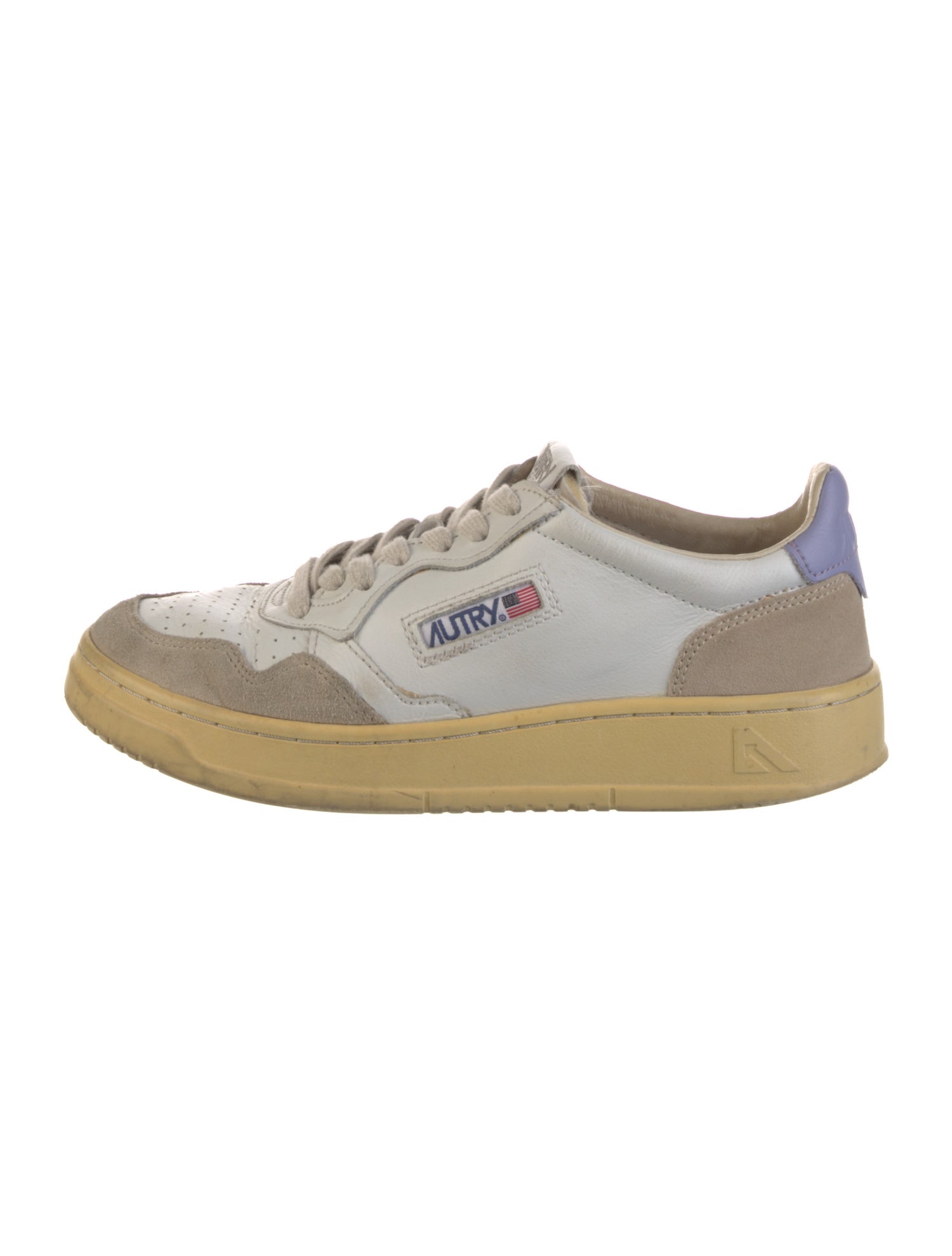 Autry Leather Colorblock Pattern Sneakers