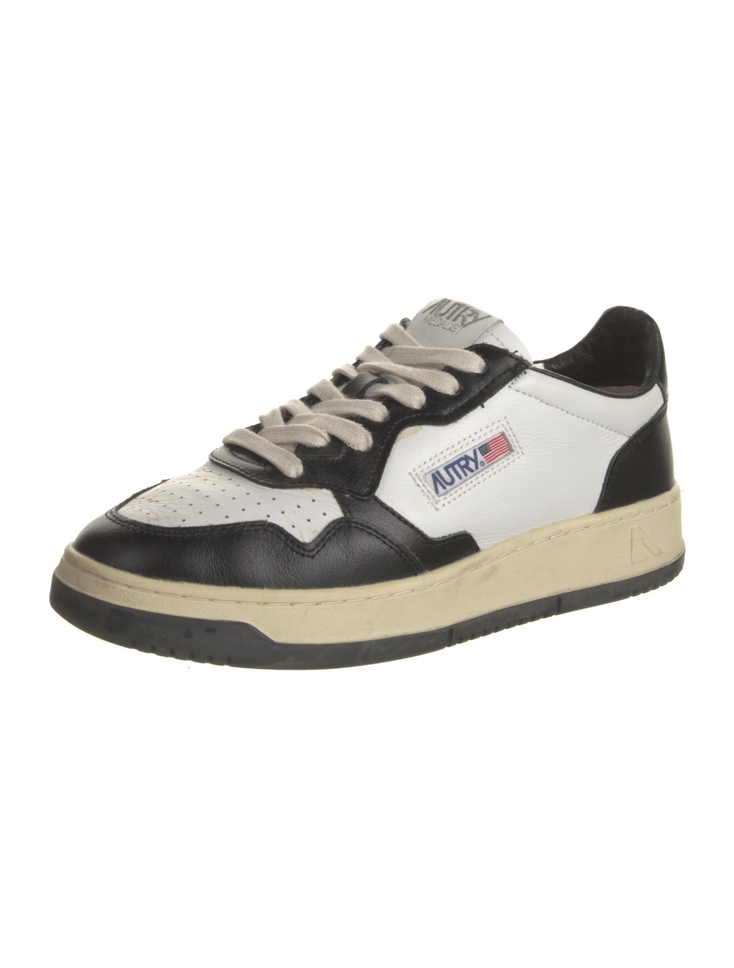 Autry Leather Colorblock Pattern Sneakers