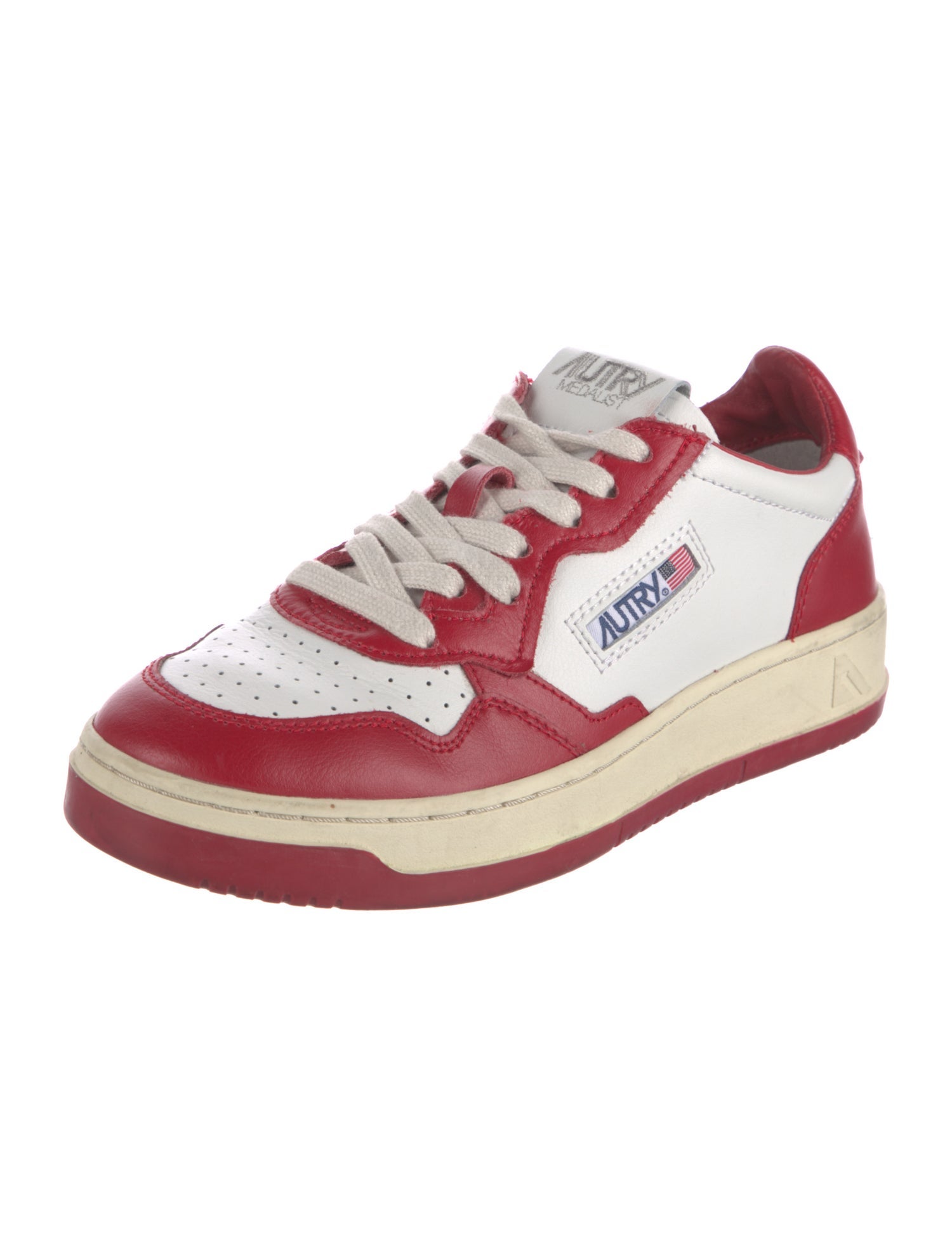 Autry Leather Colorblock Pattern Sneakers