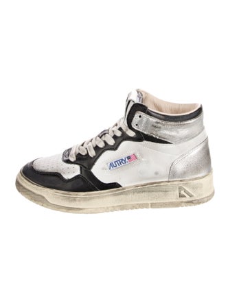 Autry Leather Colorblock Pattern Chunky Sneakers