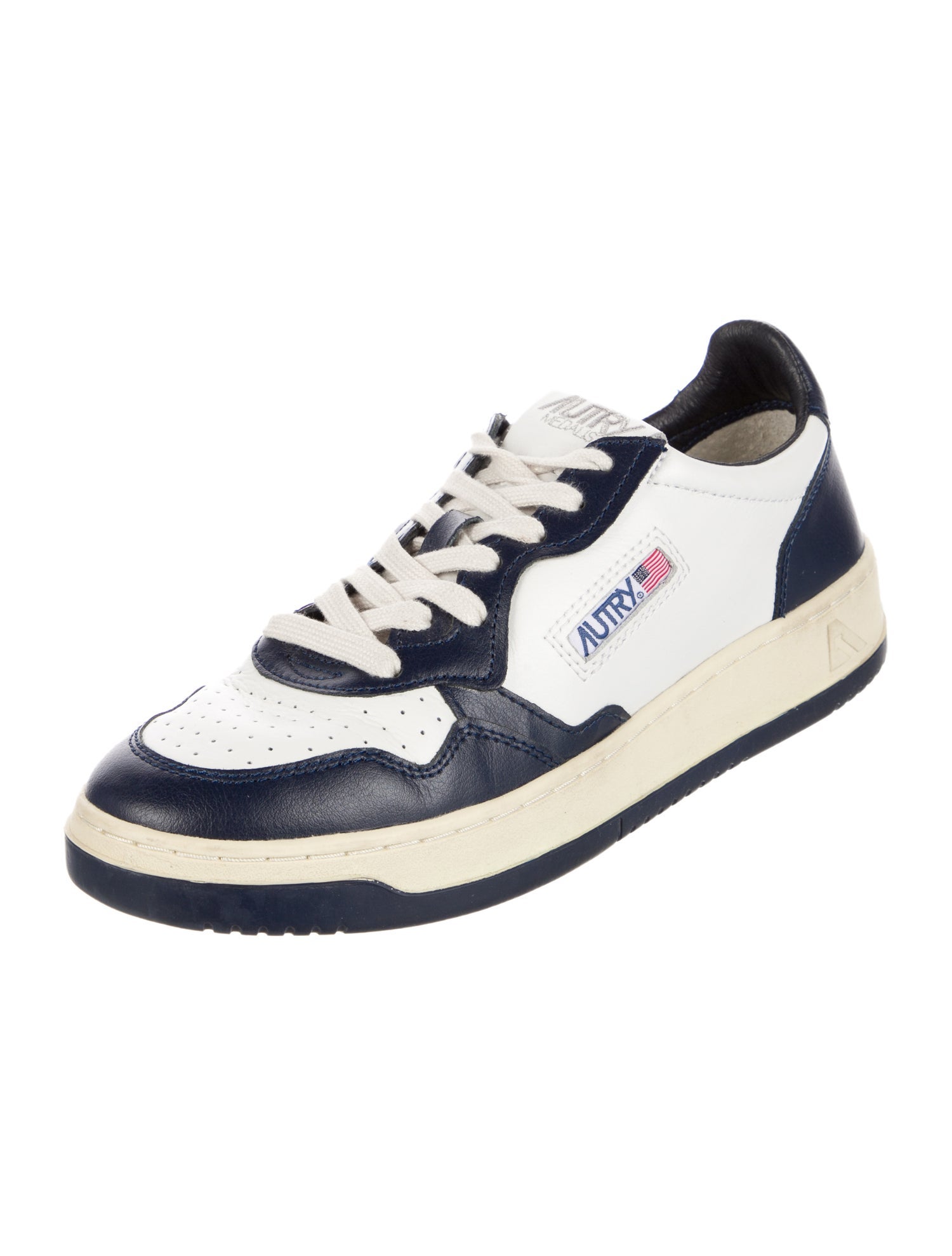 Autry Leather Colorblock Pattern Sneakers