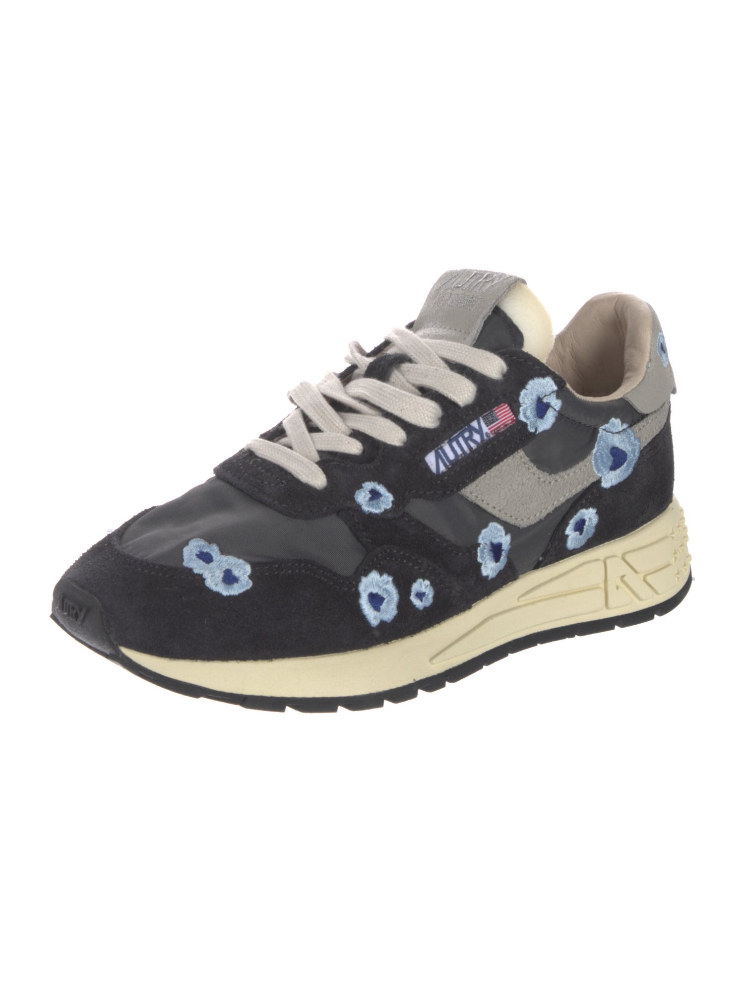 Autry Suede Floral Print Sneakers