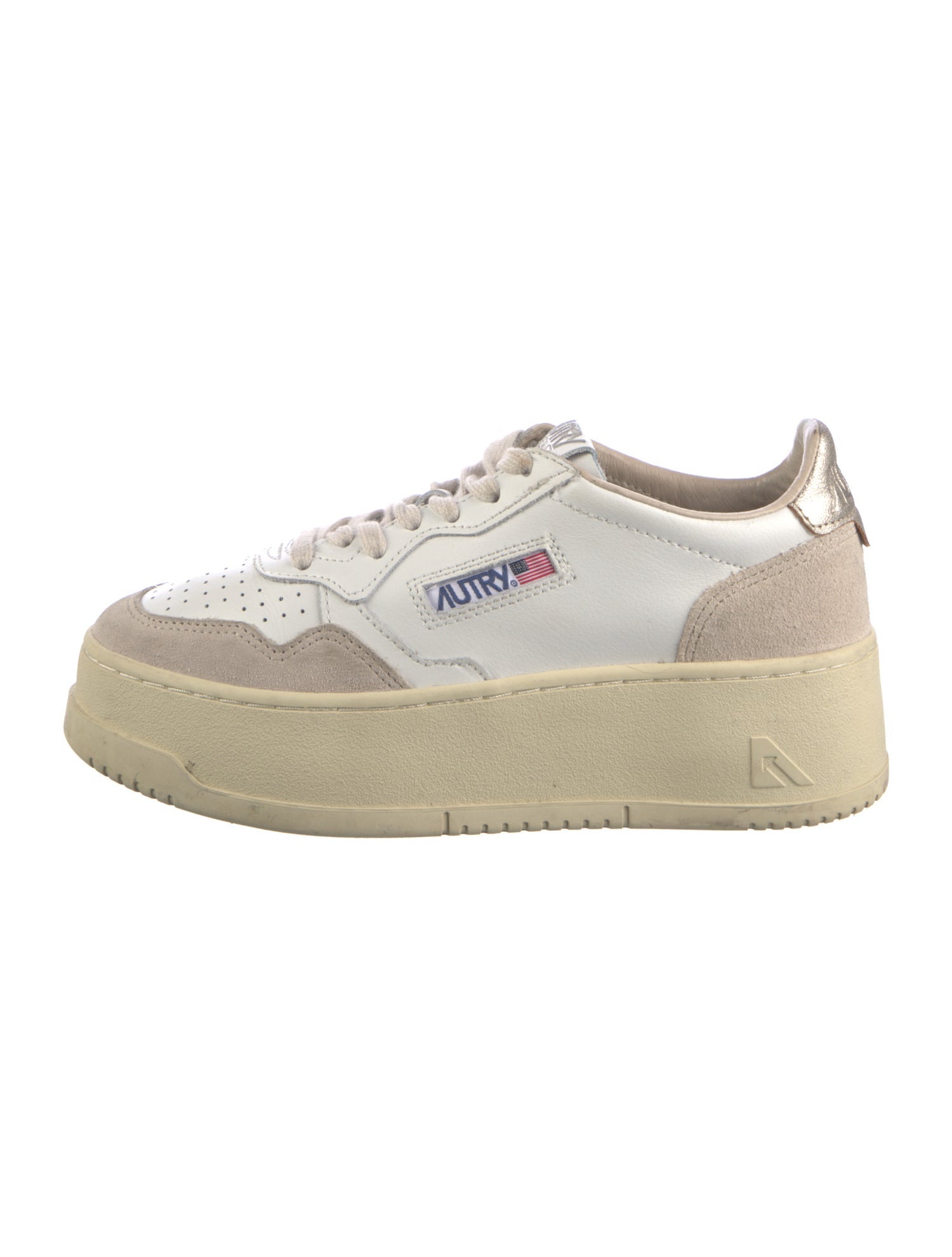Autry Leather Colorblock Pattern Sneakers