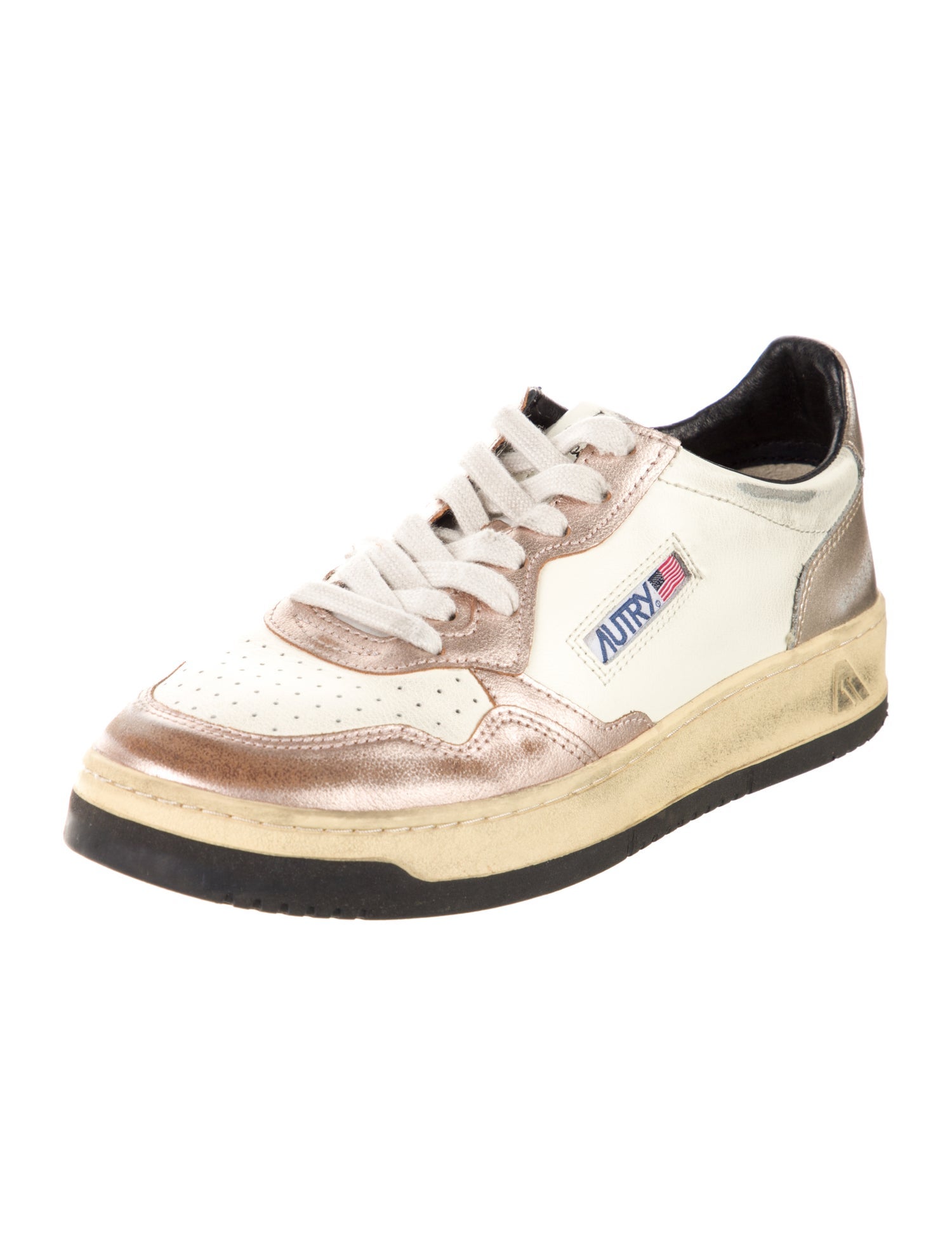 Autry Leather Colorblock Pattern Sneakers
