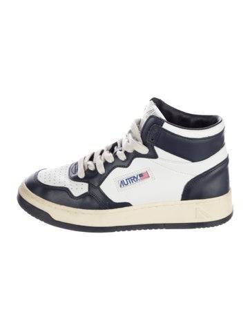 Pre-owned Autry Leather Printed Sneakers In Blue