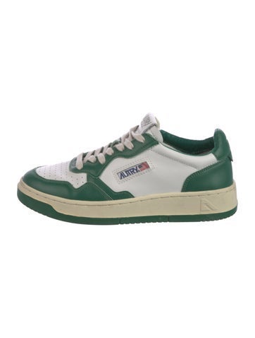 Pre-owned Autry Leather Colorblock Pattern Sneakers In Green