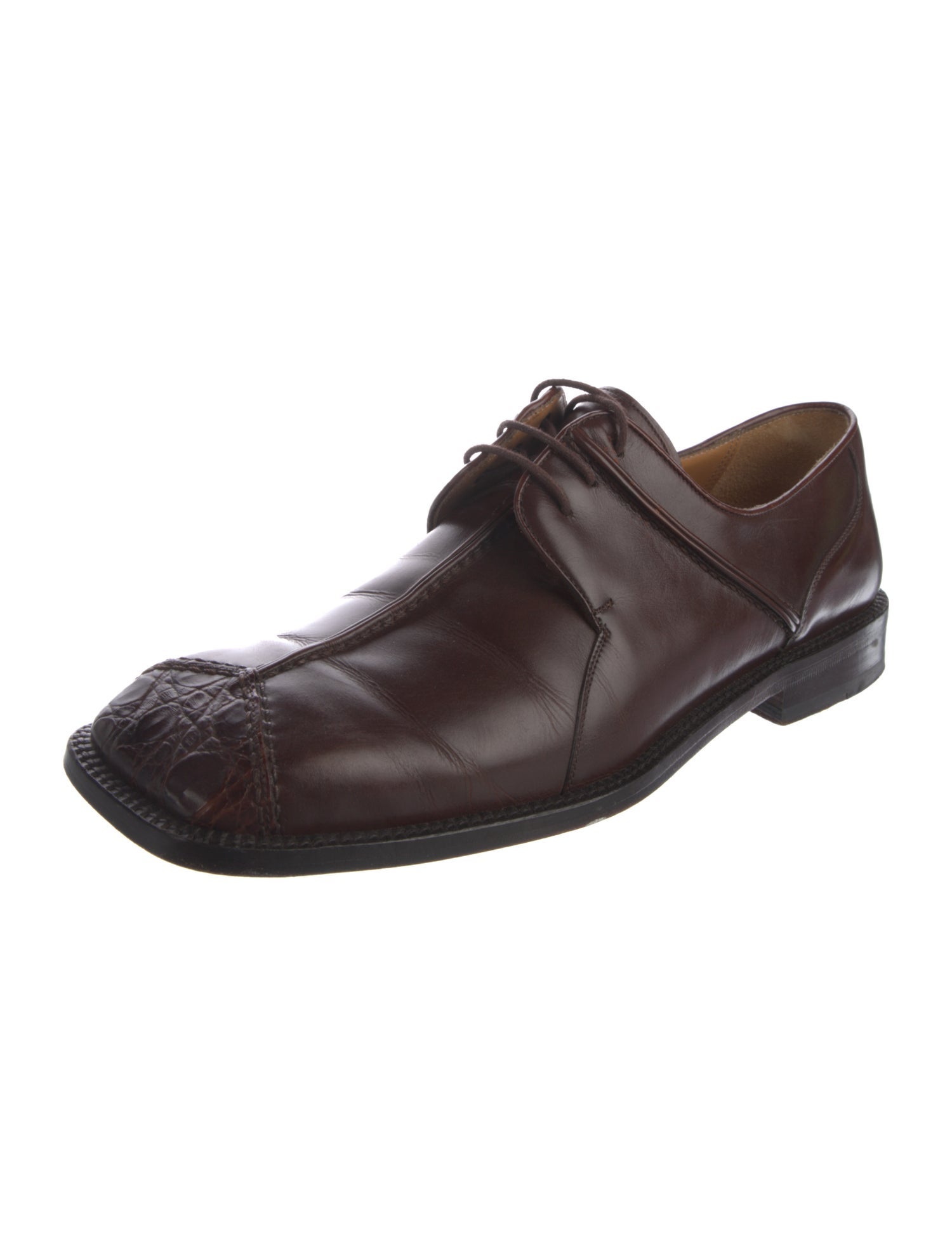 AVVENTURA Leather Whipstitch Trim Derby Shoes