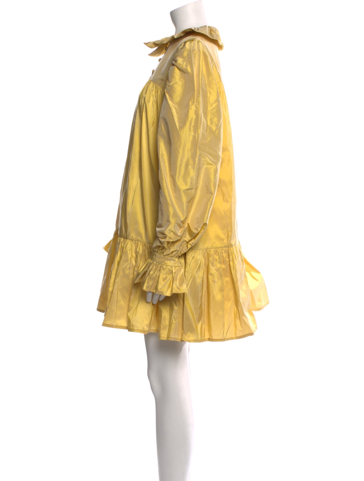 avavav mini ruffle dress AVAVAV Silk Mini Dress - Yellow Dresses, Clothing - WAVAV20168