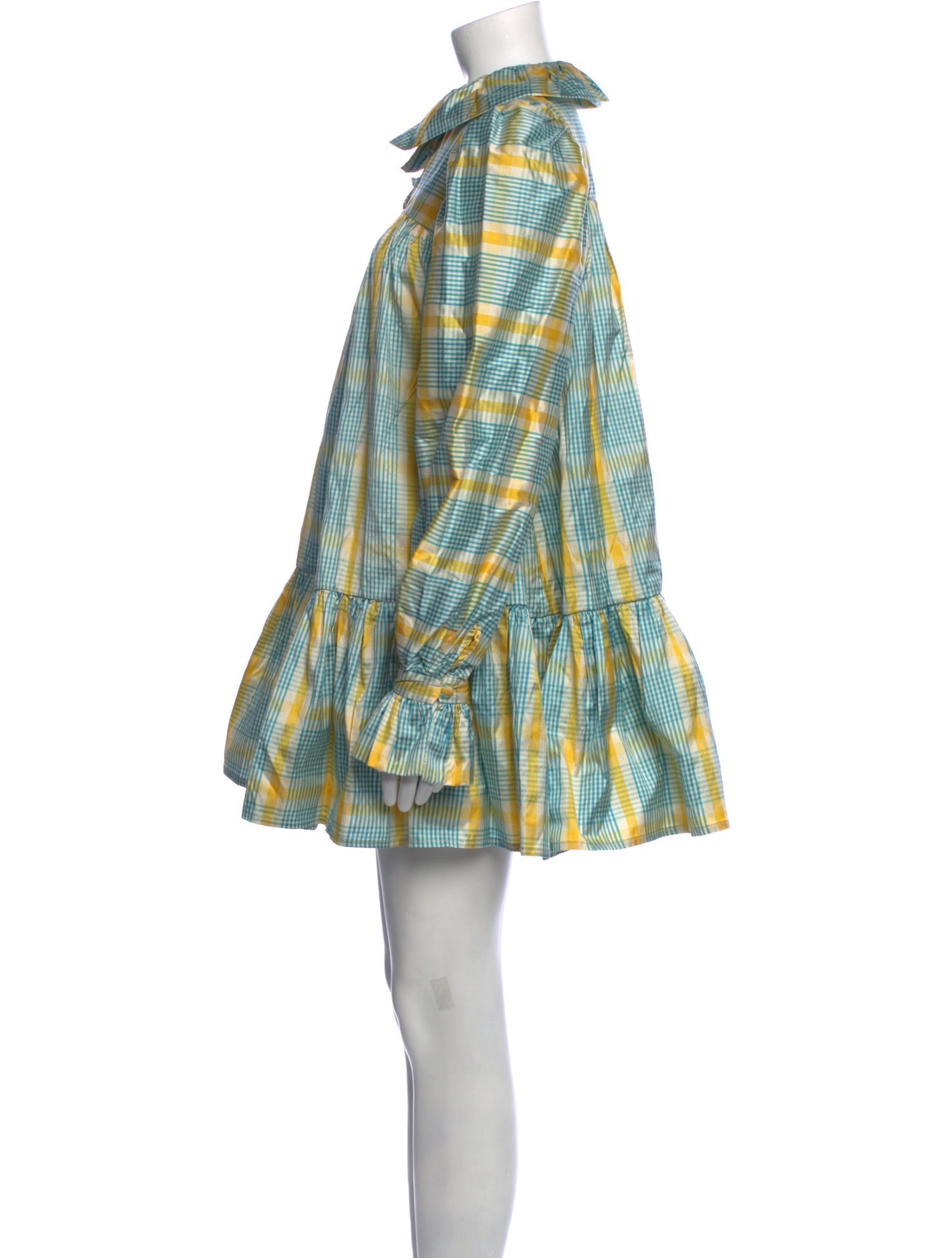 avavav mini ruffle dress AVAVAV Silk Mini Dress - Yellow Dresses, Clothing - WAVAV20181