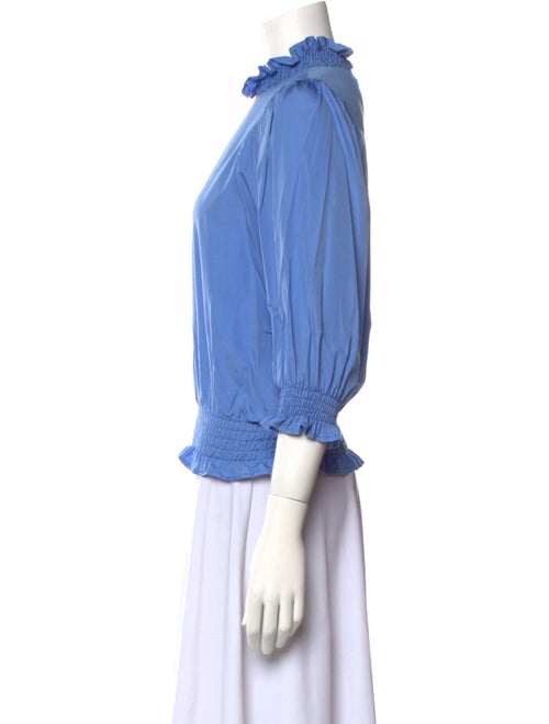 AVAVAV Mock Neck Three-Quarter Sleeve Blouse