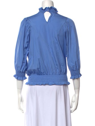 AVAVAV Mock Neck Three-Quarter Sleeve Blouse