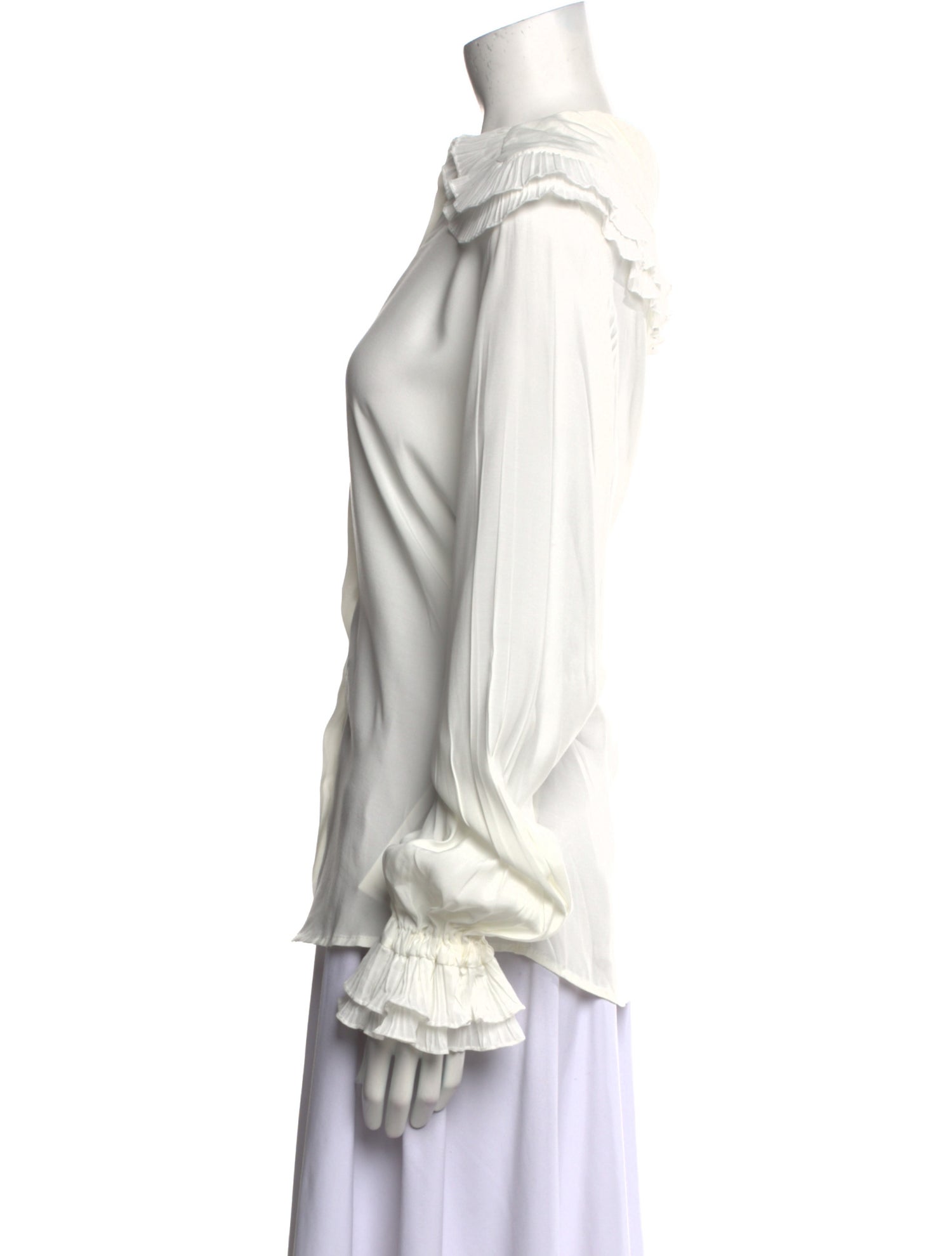 AVAVAV Mock Neck Long Sleeve Button-Up Top