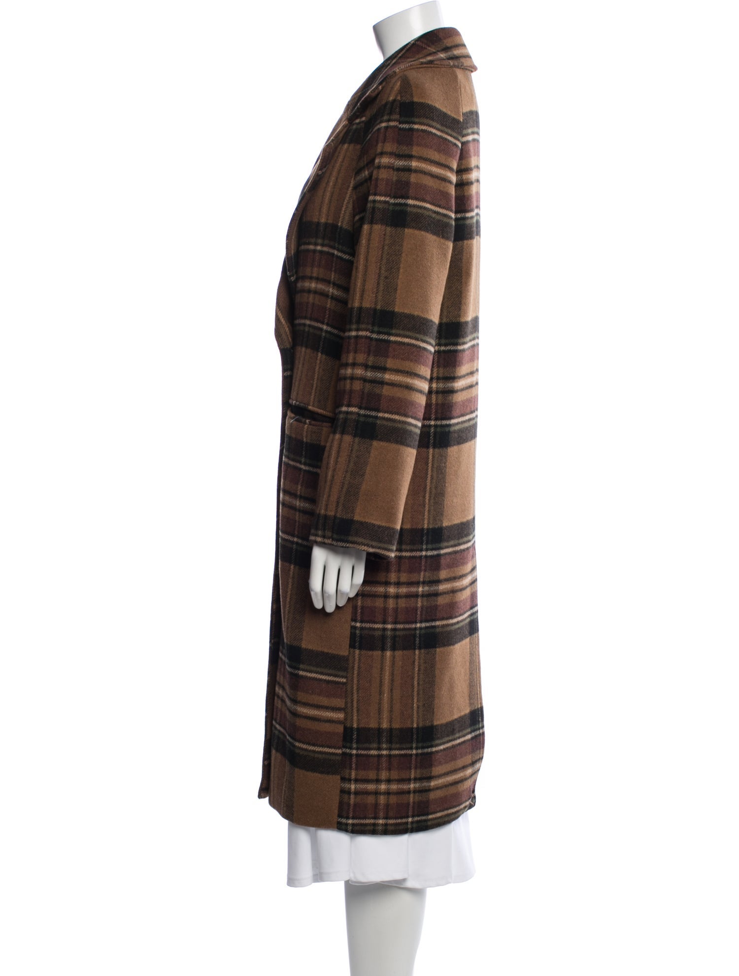 Avec Les Filles Plaid Print Coat