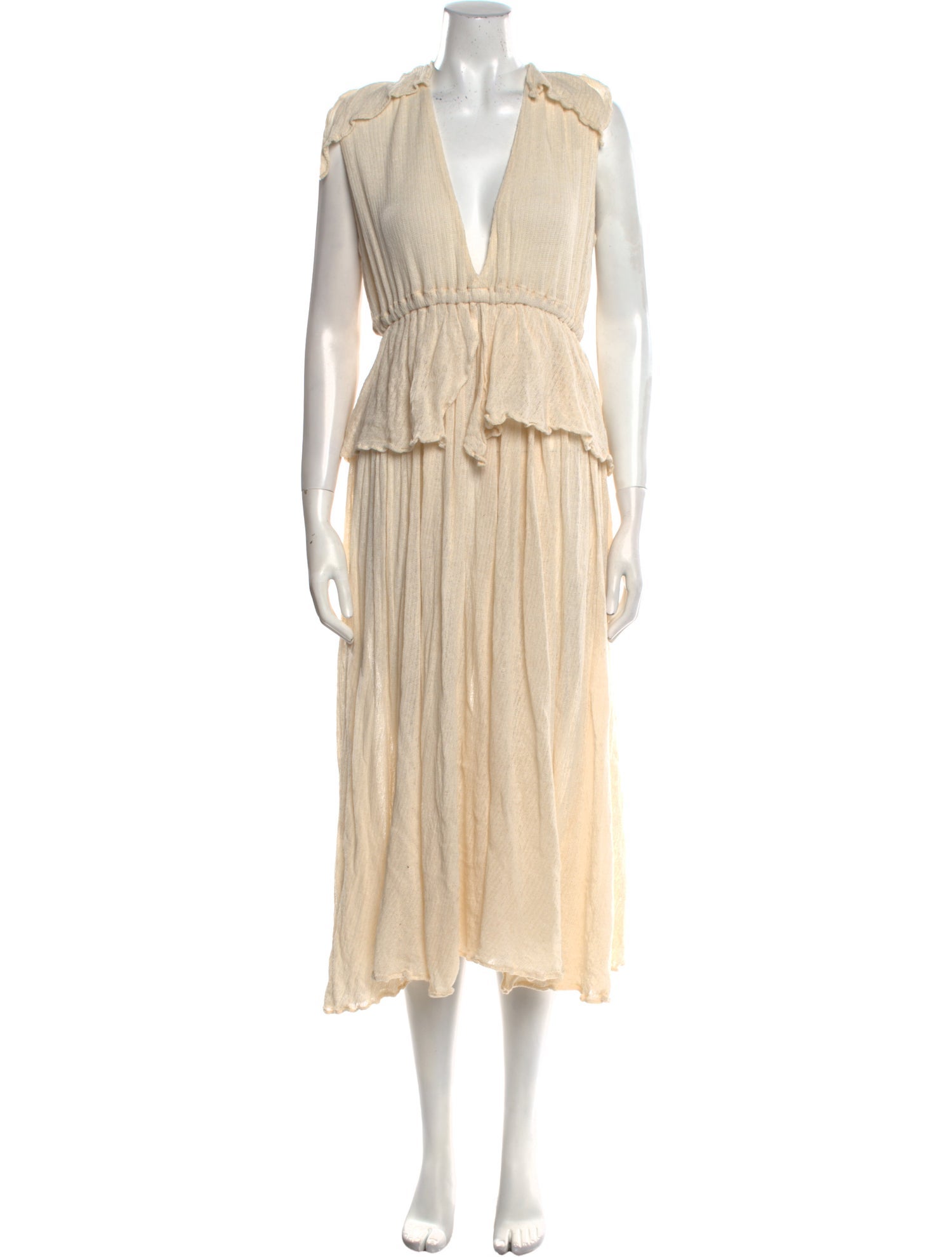 Avec La Troupe Plunge Neckline Long Dress