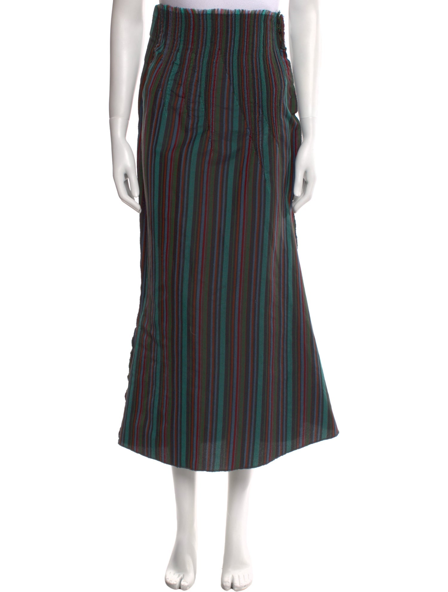 A-Poc By Issey Miyake Striped Midi Length Skirt