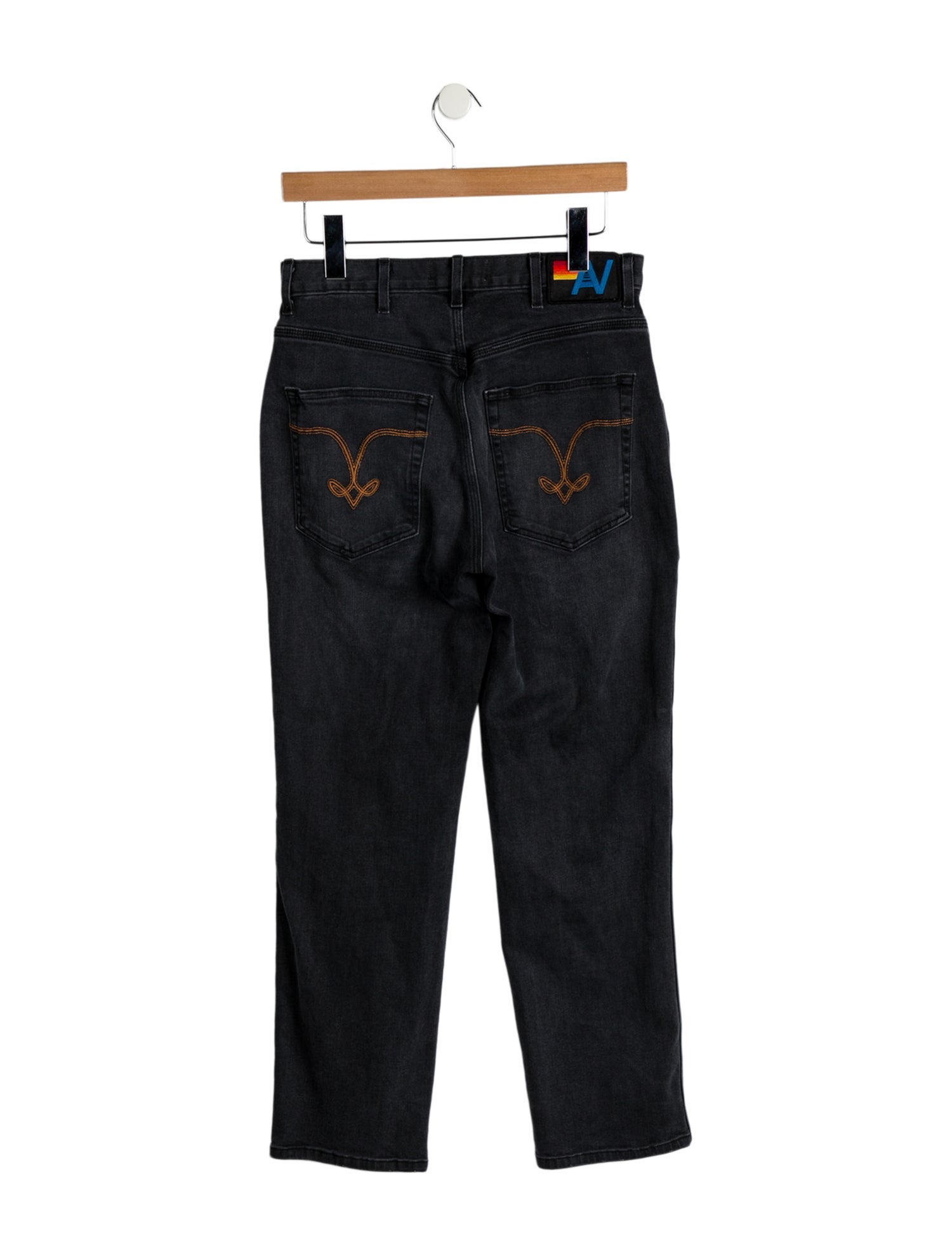Aviator Nation High-Rise Straight Leg Jeans