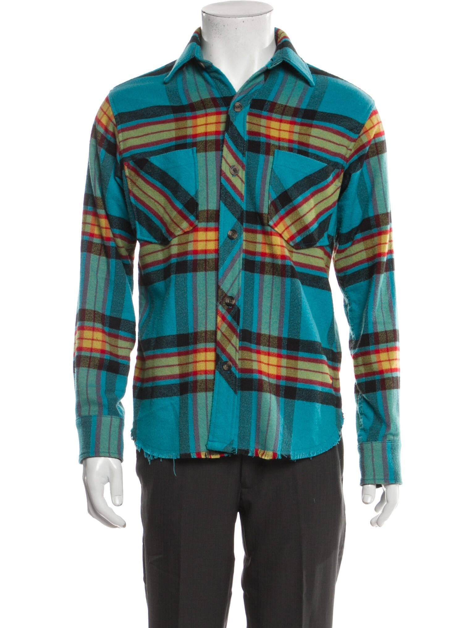 Aviator Nation Plaid Print Long Sleeve Western Shirt