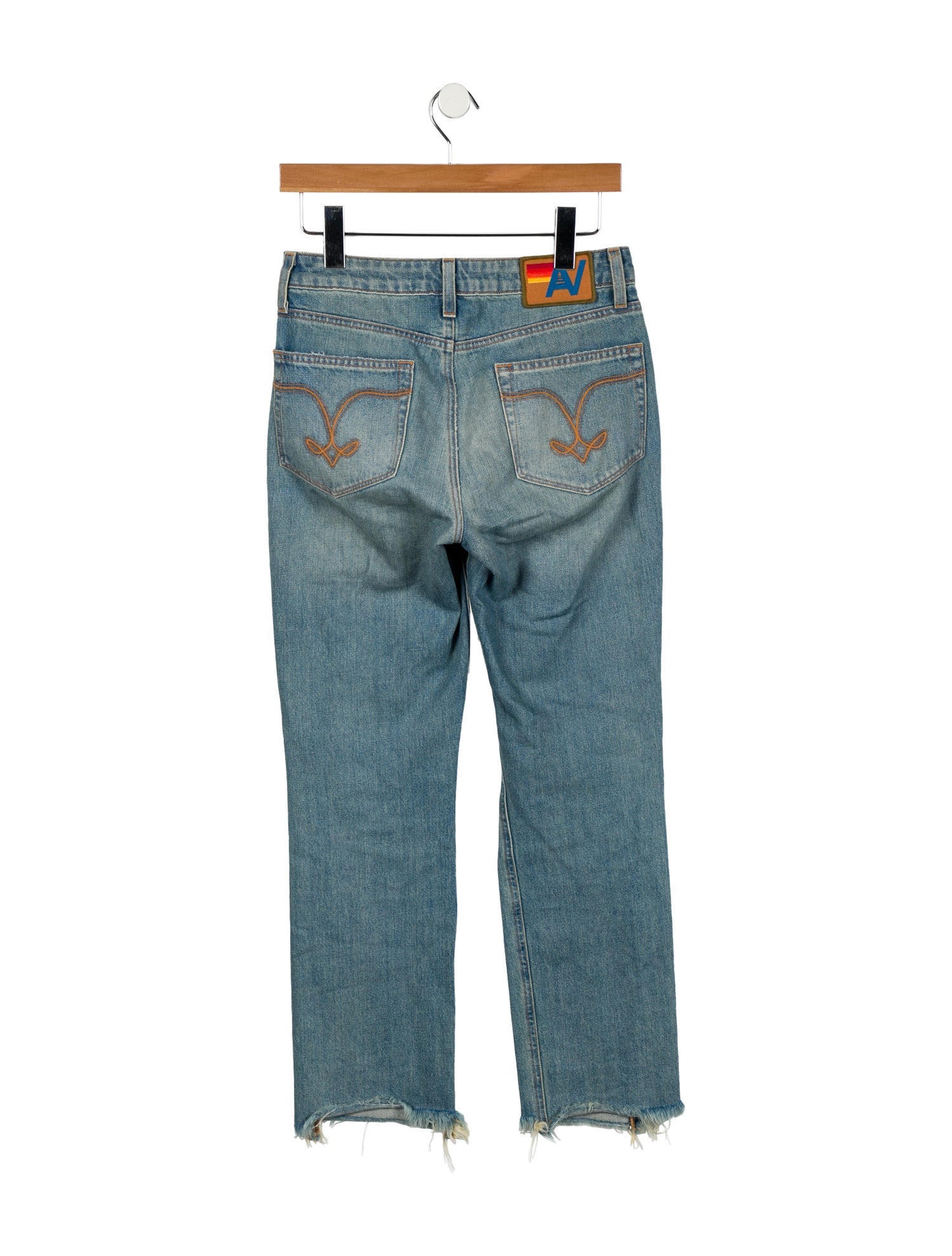 Aviator Nation High-Rise Straight Leg Jeans
