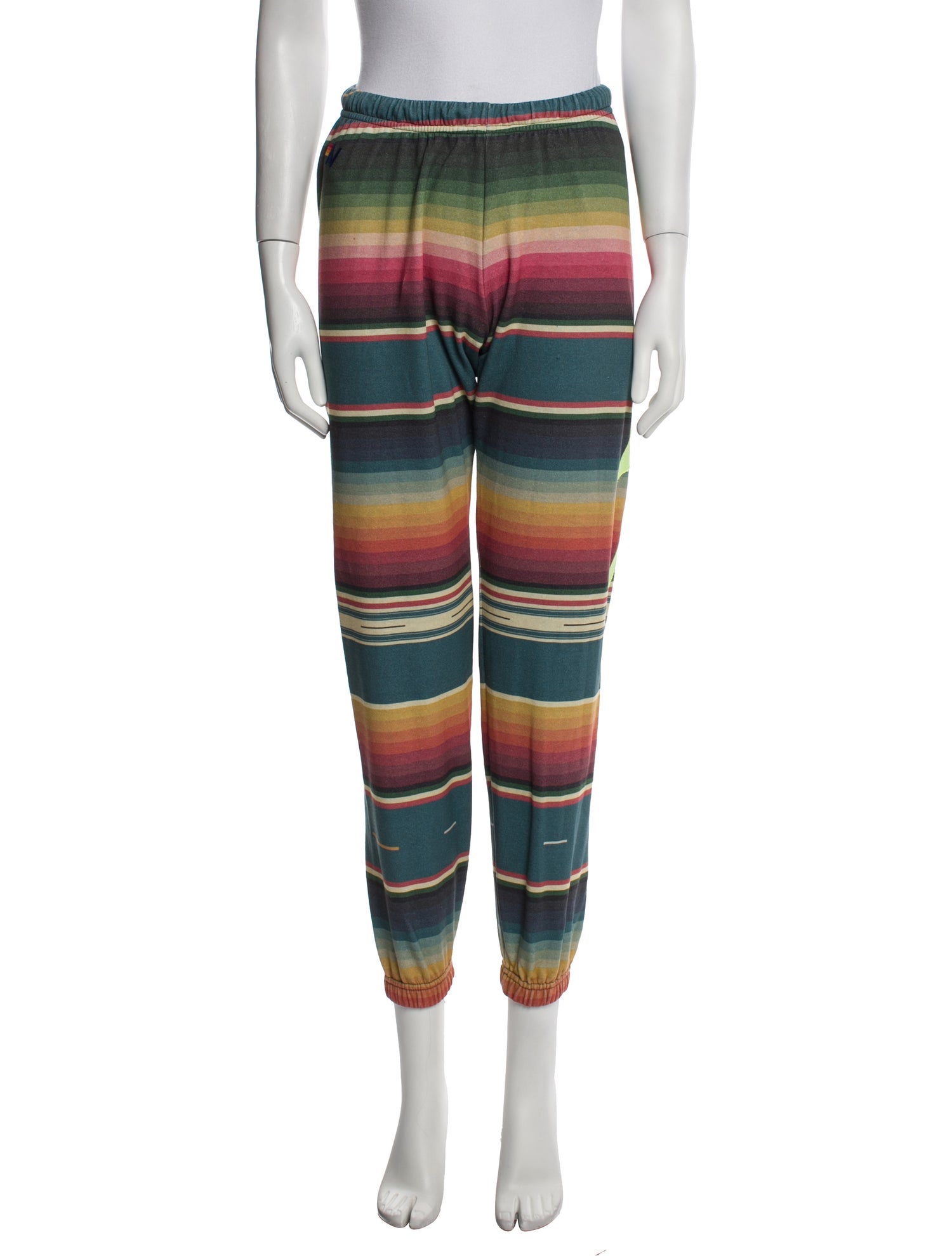 Aviator Nation Striped Embroidered Accent Sweatpants