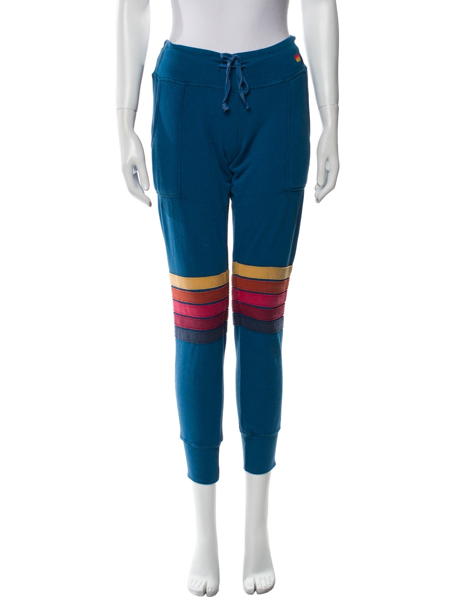 Aviator Nation Striped Embroidered Accent Sweatpants
