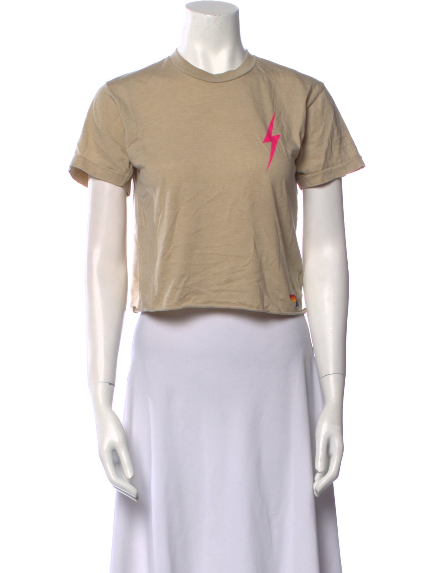 Aviator Nation Crew Neck Short Sleeve Crop Top