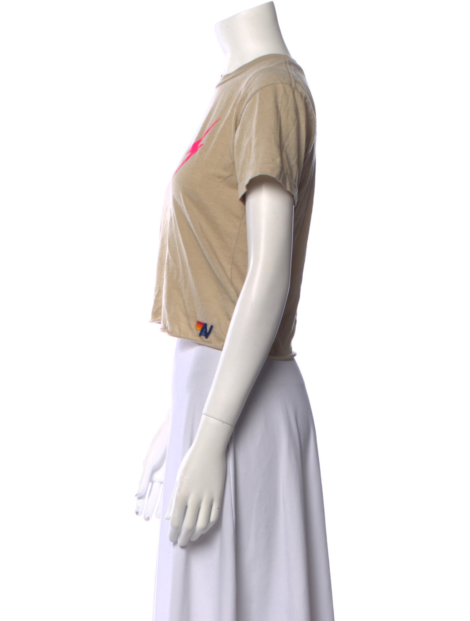 Aviator Nation Crew Neck Short Sleeve Crop Top