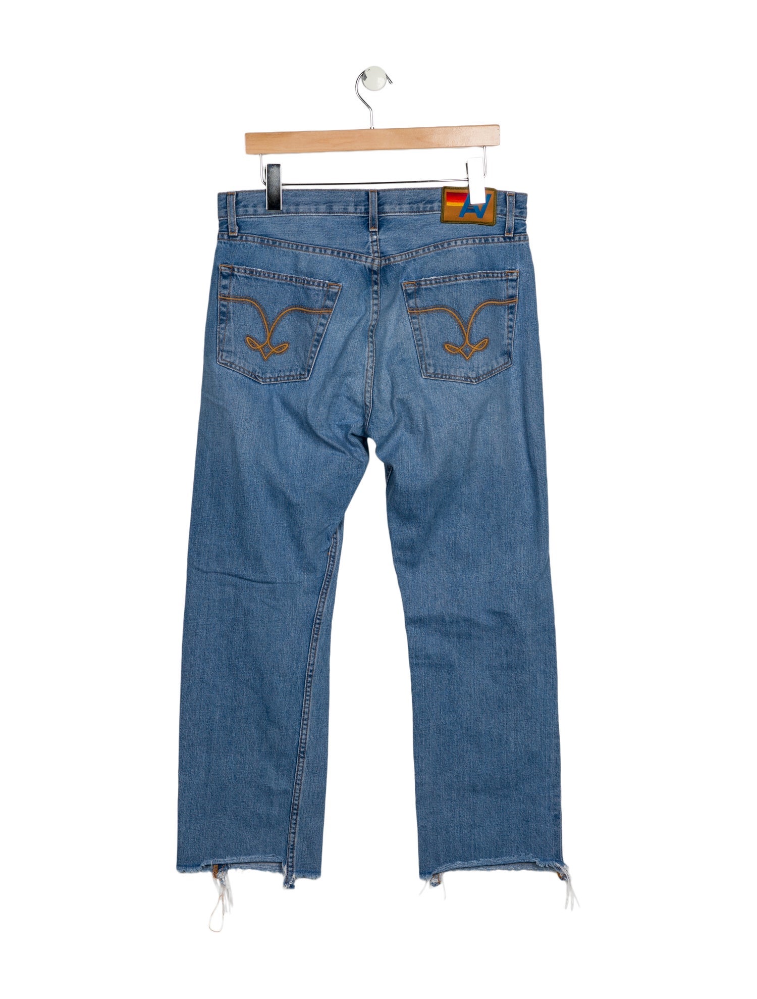 Aviator Nation High-Rise Straight Leg Jeans