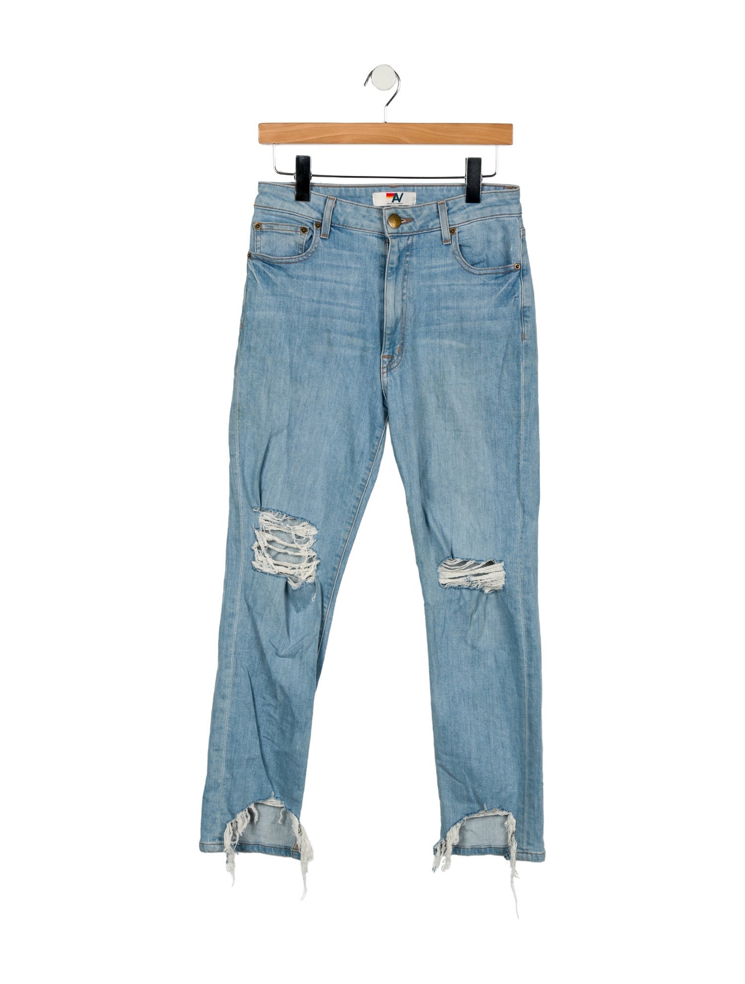 Aviator Nation High-Rise Straight Leg Jeans