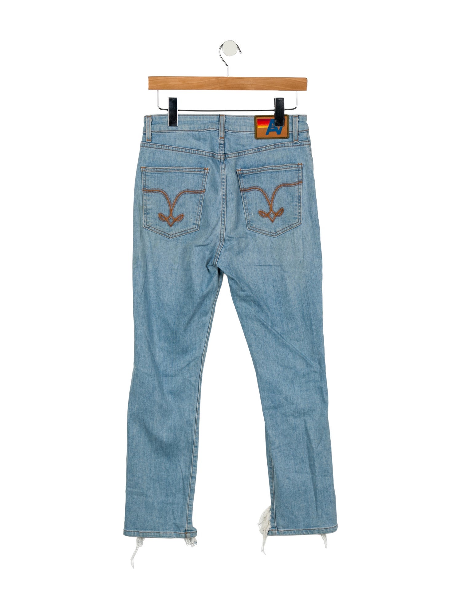 Aviator Nation High-Rise Straight Leg Jeans