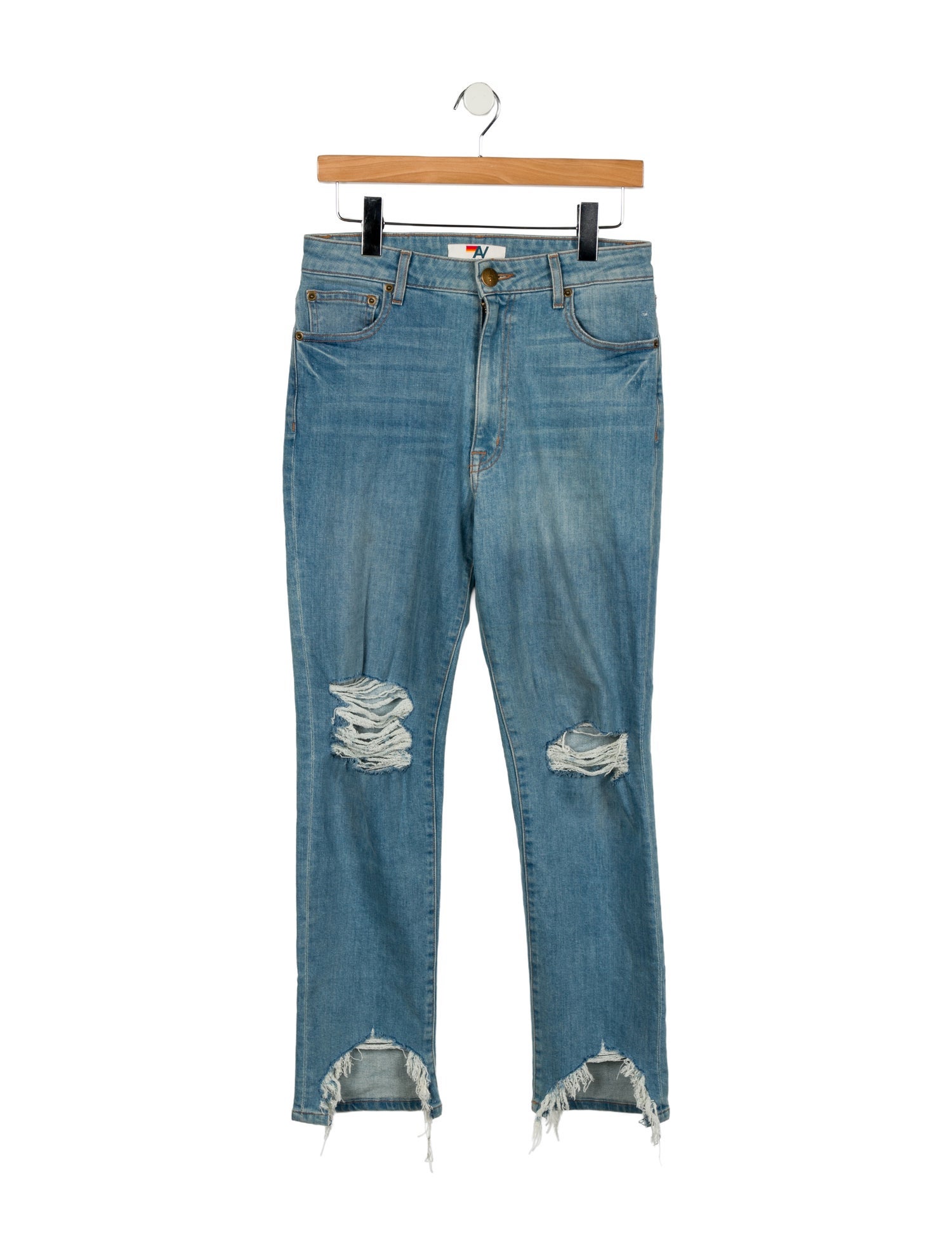 Aviator Nation High-Rise Straight Leg Jeans