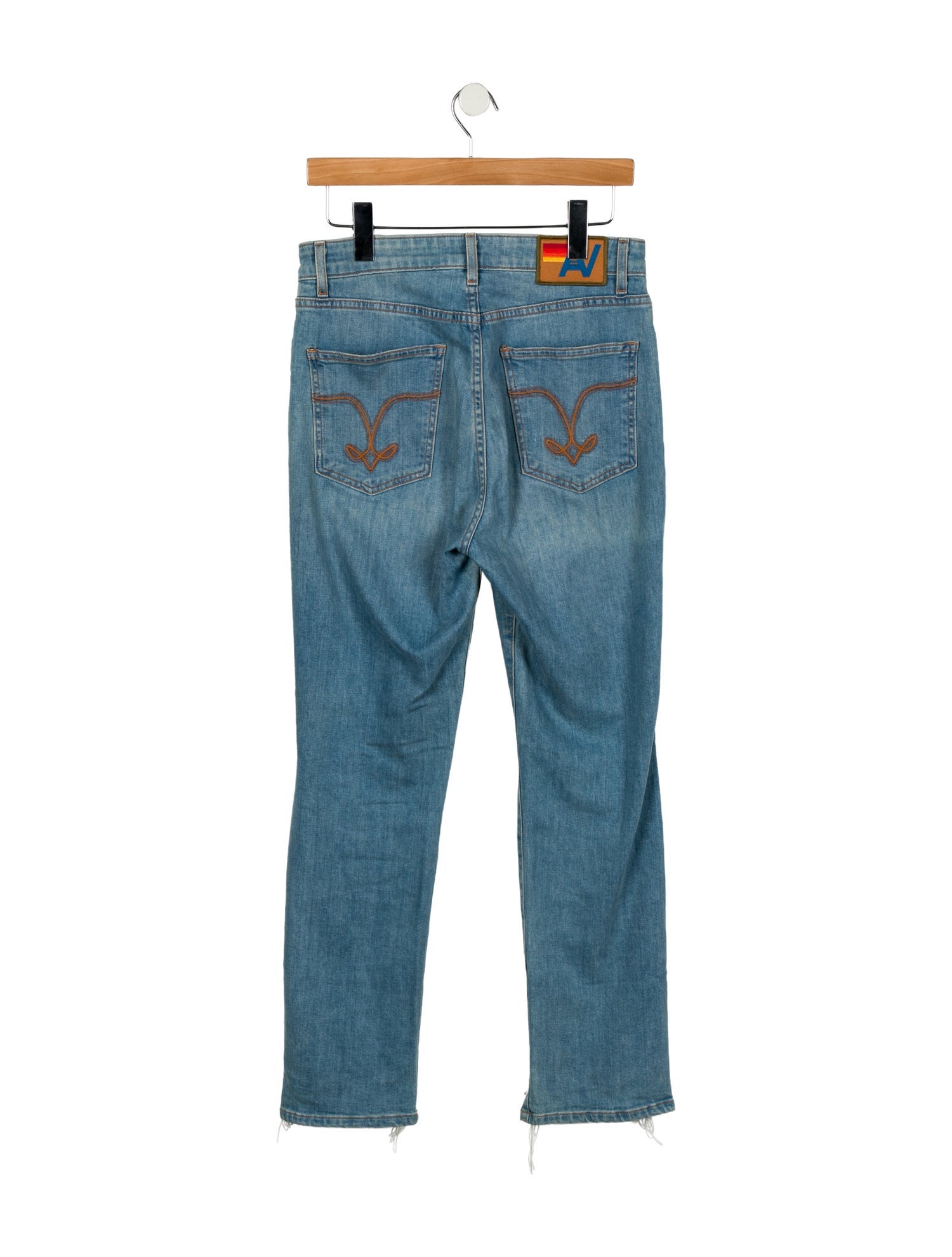 Aviator Nation High-Rise Straight Leg Jeans