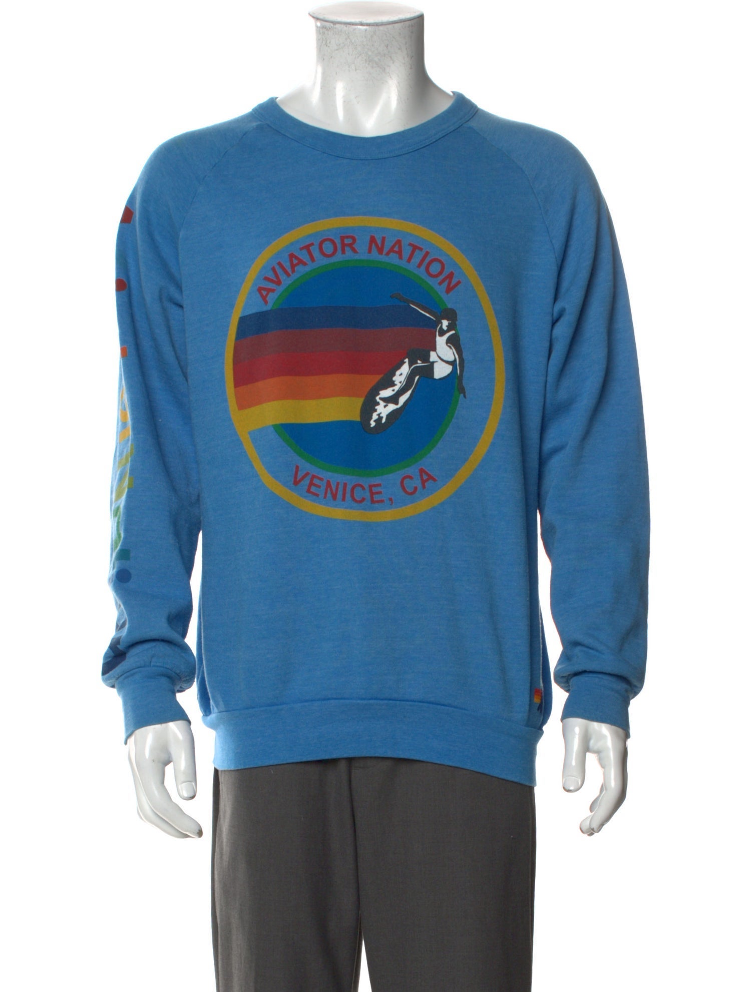 Aviator Nation Graphic Print Crew Neck Pullover