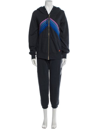 Aviator Nation Striped Embroidered Accent Pant Set