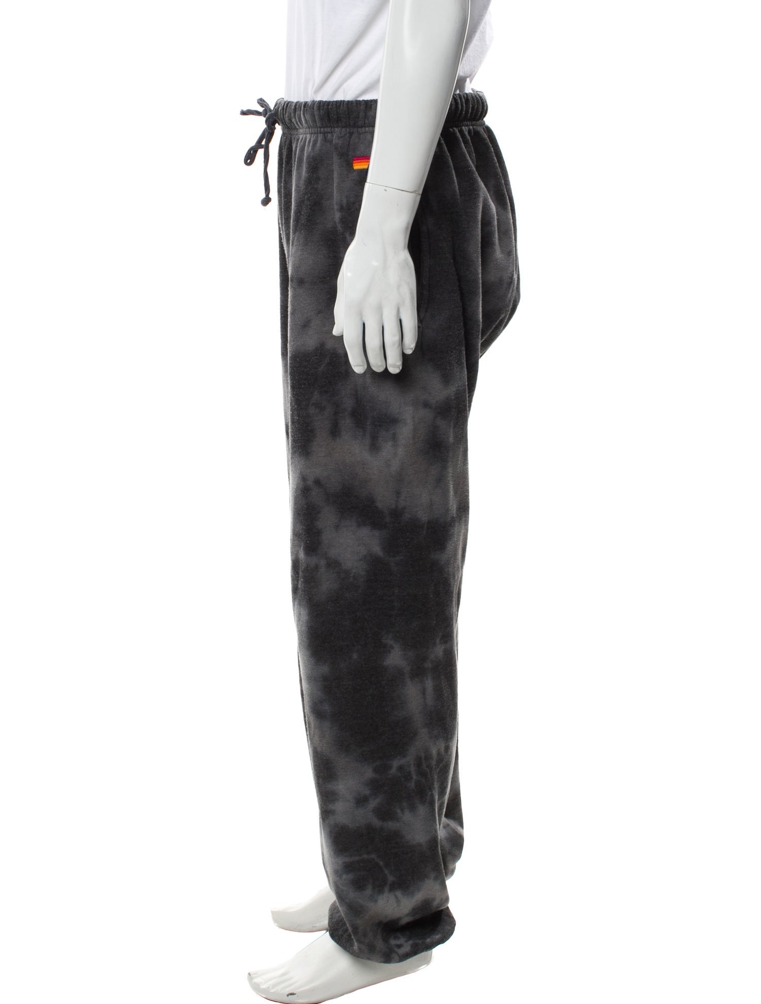 Aviator Nation Tie-Dye Print Embroidered Accent Lounge Bottoms