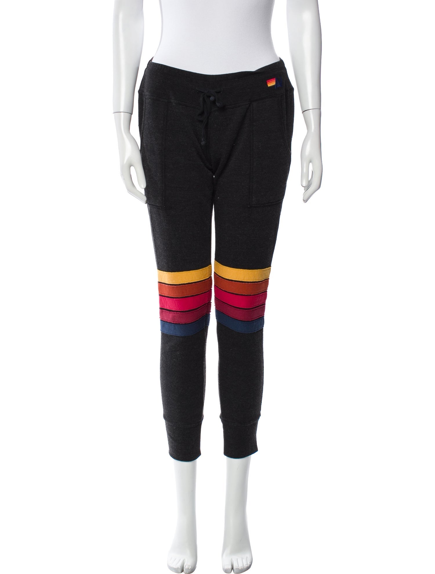 Aviator Nation Striped Embroidered Accent Sweatpants