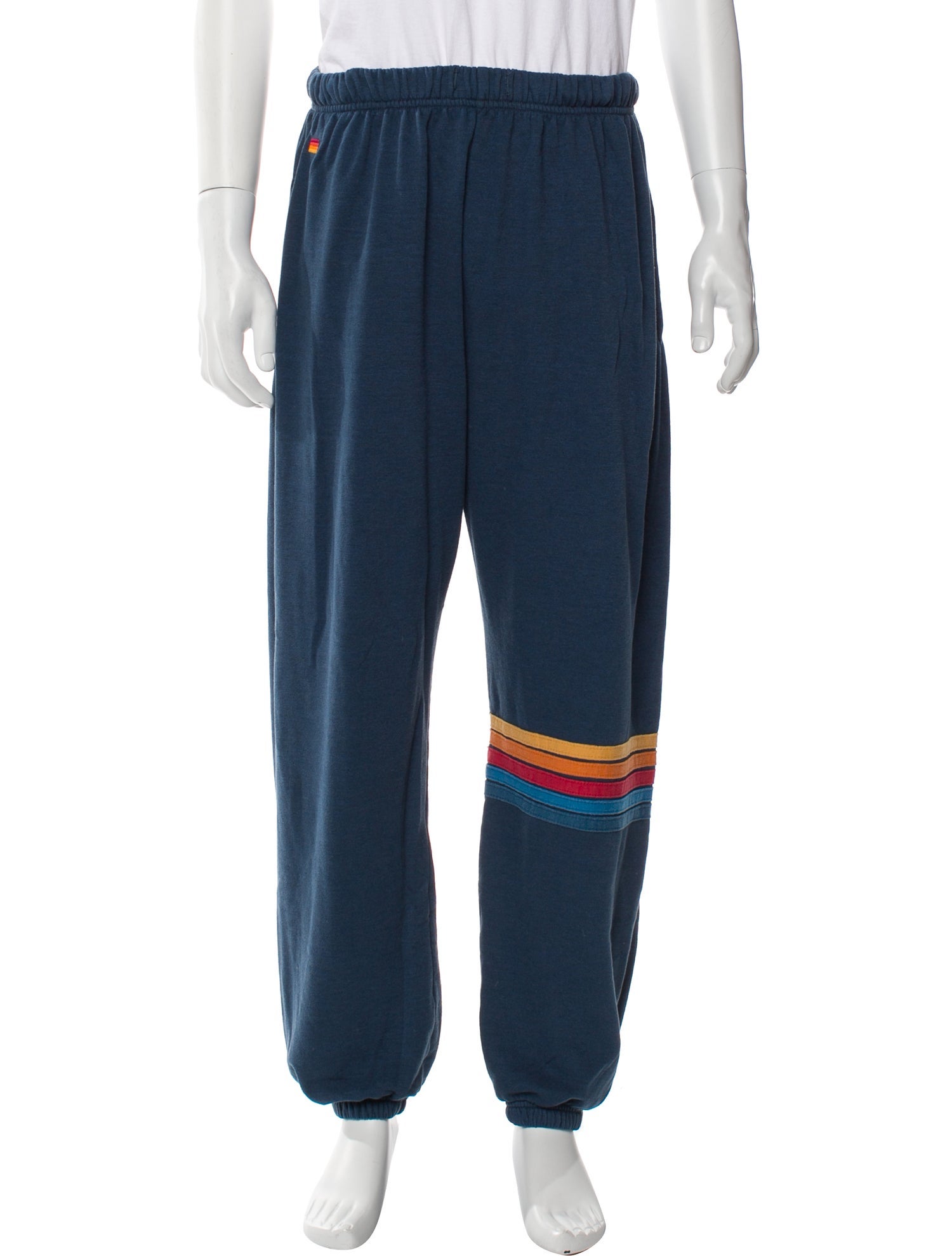 Aviator Nation Striped Embroidered Accent Lounge Bottoms