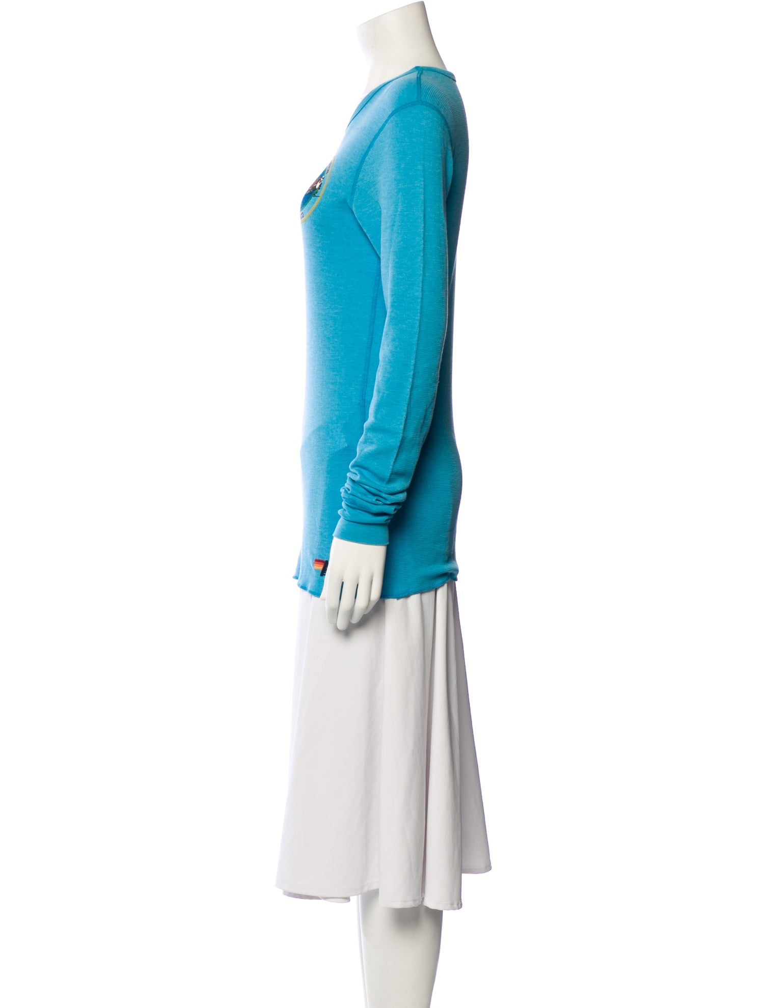 Aviator Nation Graphic Print Crew Neck Top