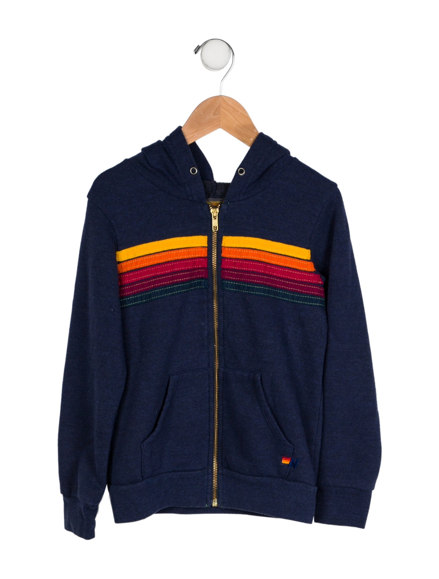 Aviator Nation Boys Striped Zip-up Hoodie Sweatshirt