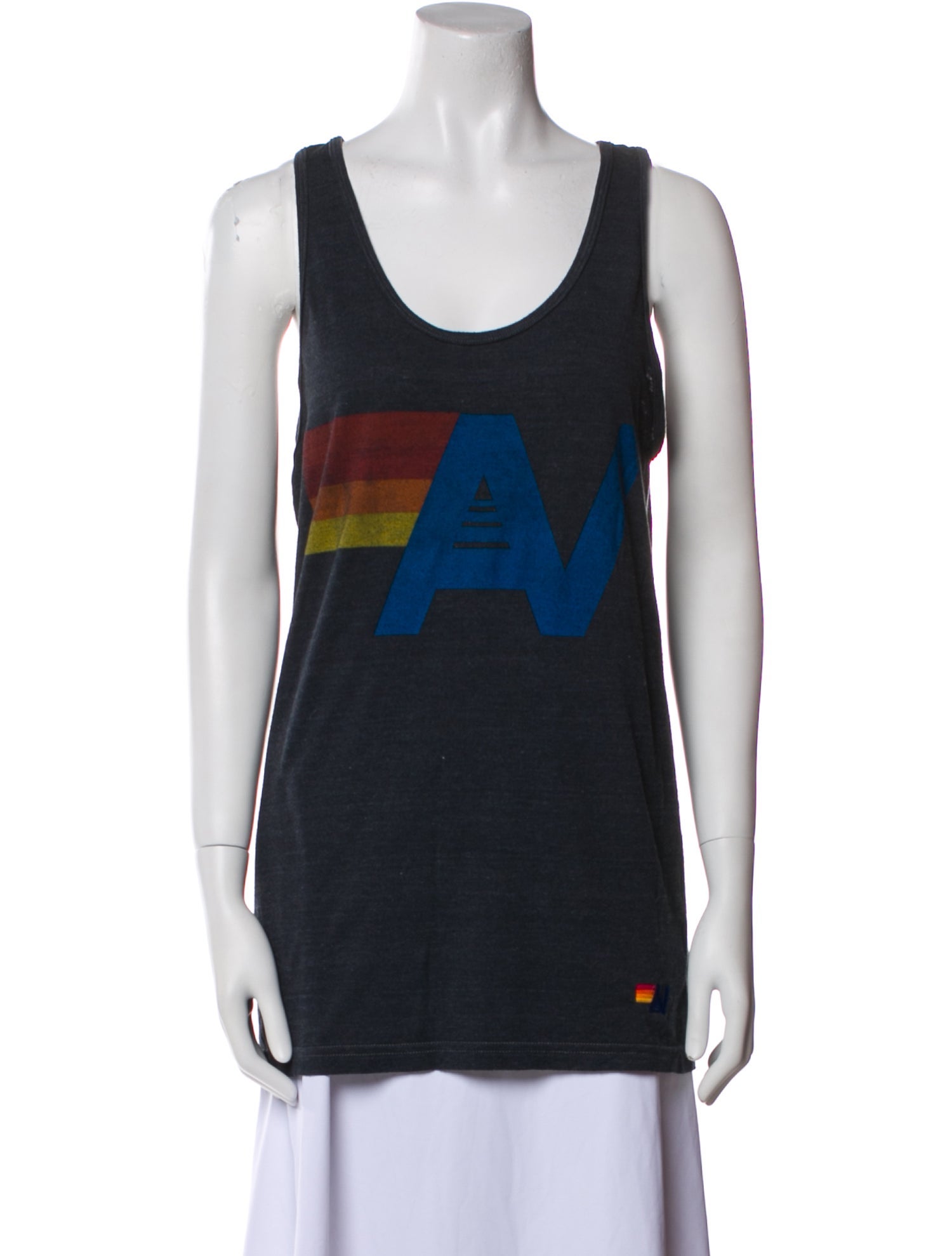 Aviator Nation Graphic Print Scoop Neck Top