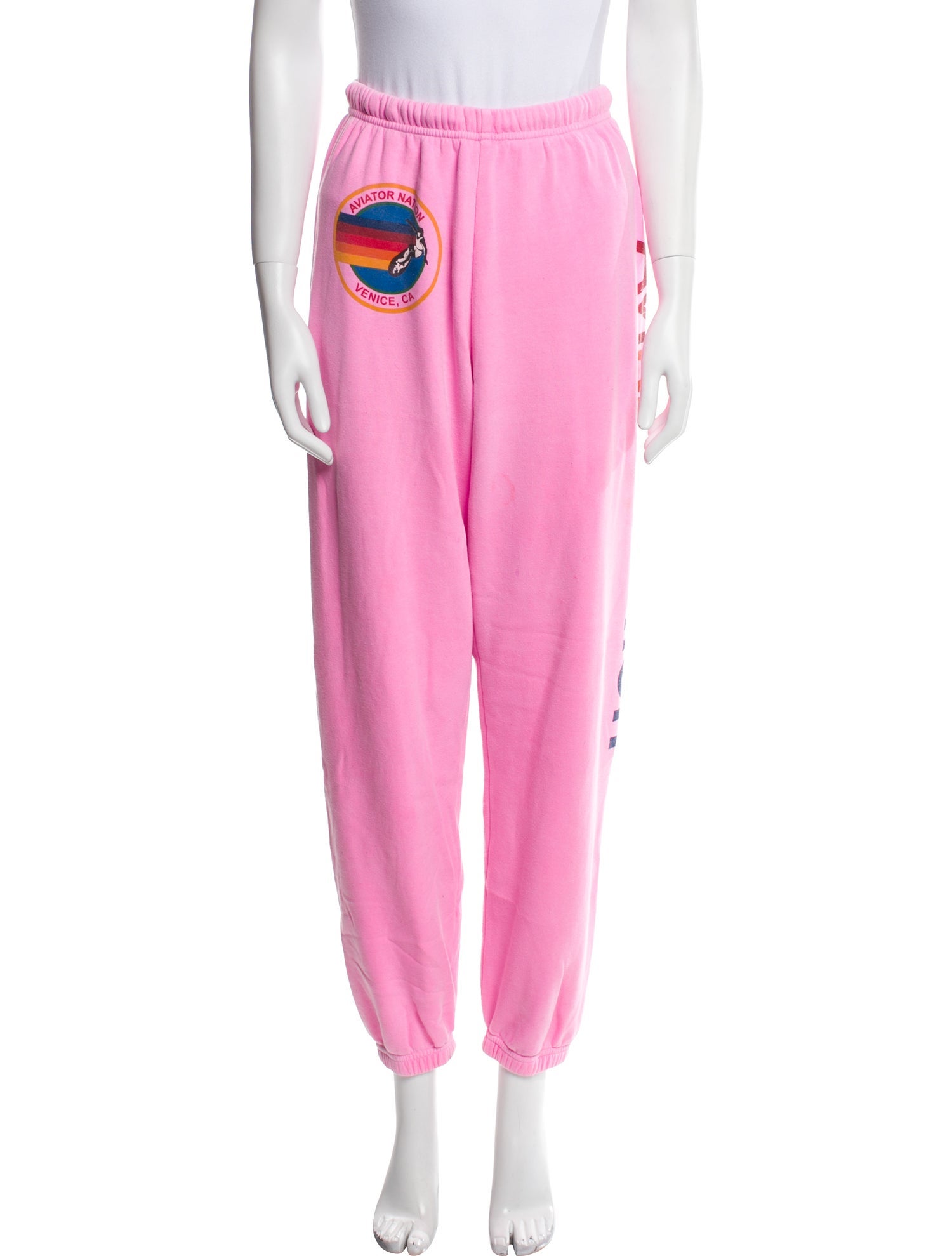 Aviator Nation Graphic Print Embroidered Accent Sweatpants