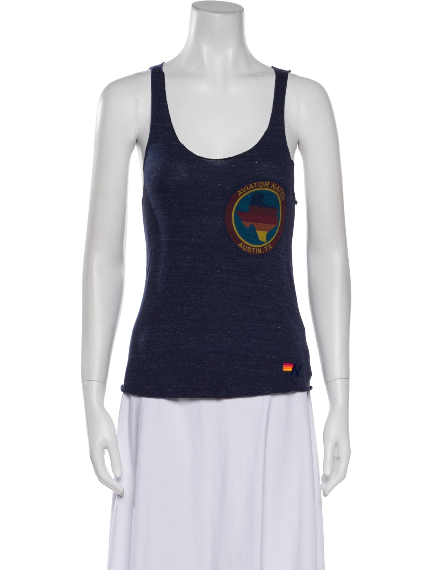 Aviator Nation Graphic Print Scoop Neck Top