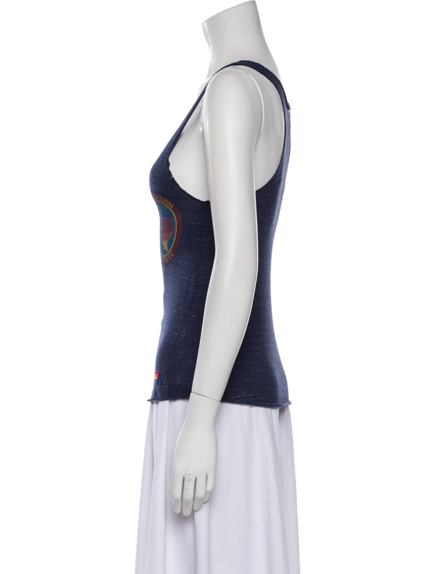 Aviator Nation Graphic Print Scoop Neck Top