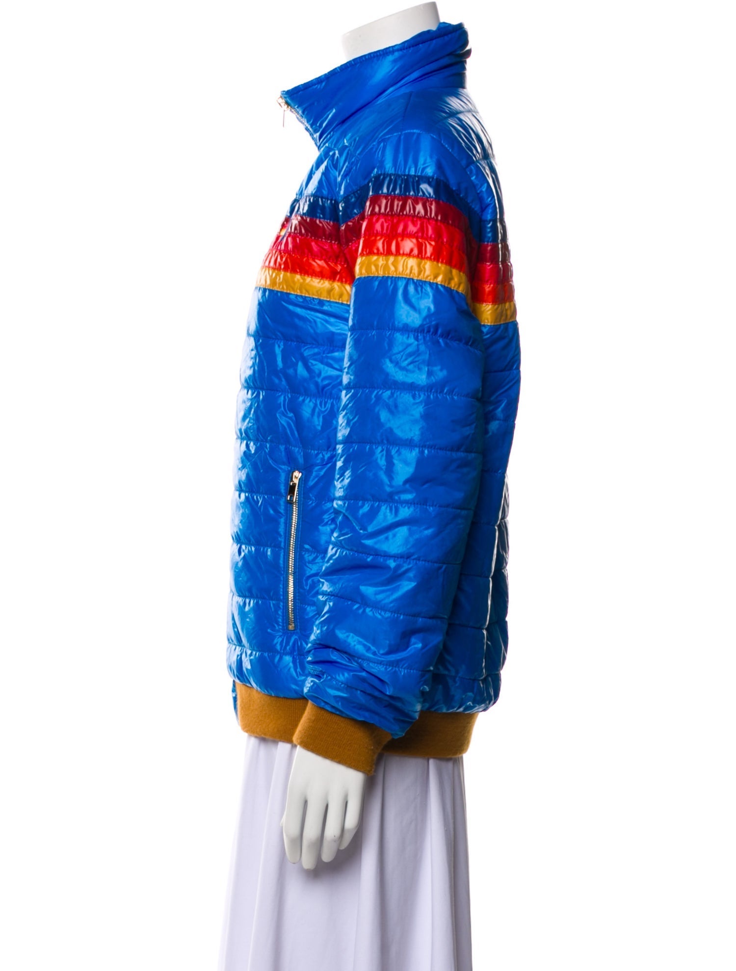 Aviator Nation Nylon Striped Down Jacket
